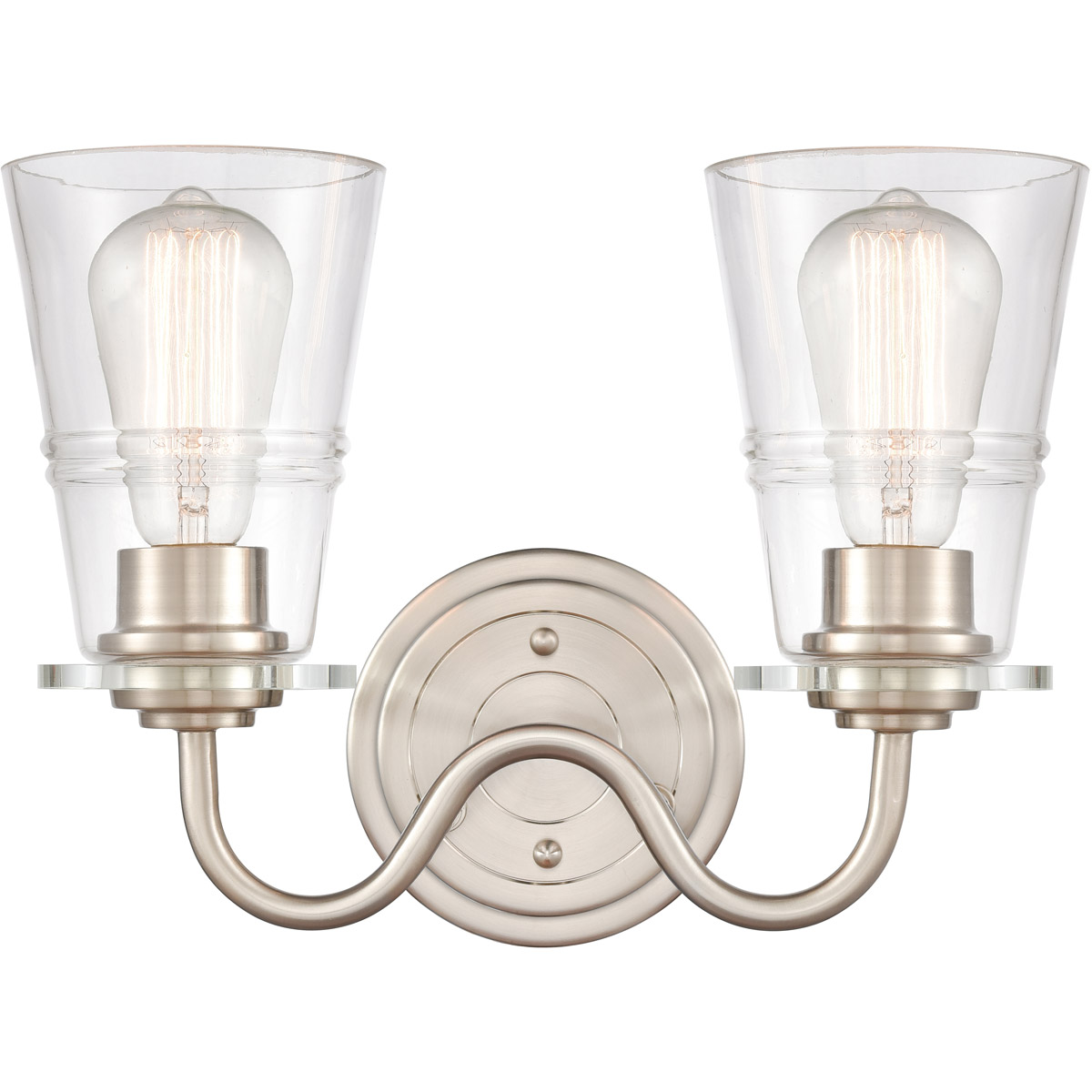 Scarlett 2 Light 13.5 inch Satin Nickel Bath Vanity Light Wall Light
