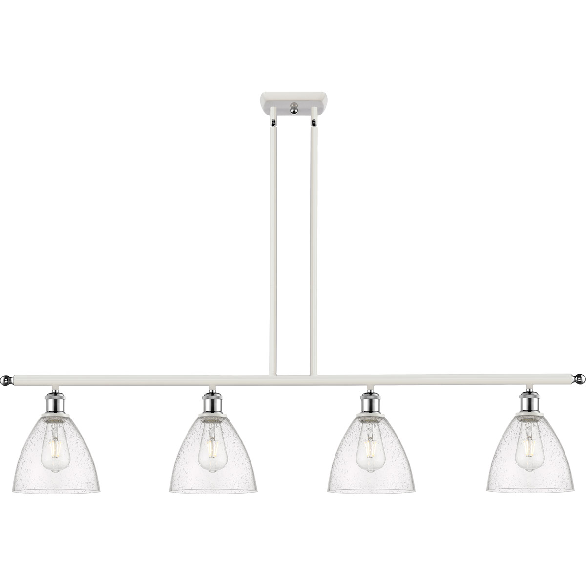 Ballston Ballston Dome LED 48 inch White and Polished Chrome Island Light Ceiling Light in Seedy Glass