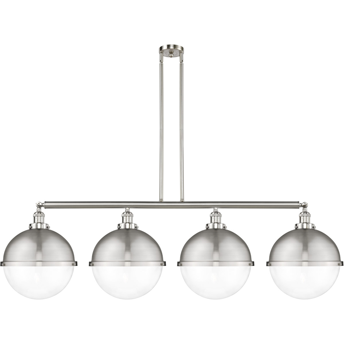 Franklin Restoration Hampden LED 57.5 inch Brushed Satin Nickel Island Light Ceiling Light in Clear Glass