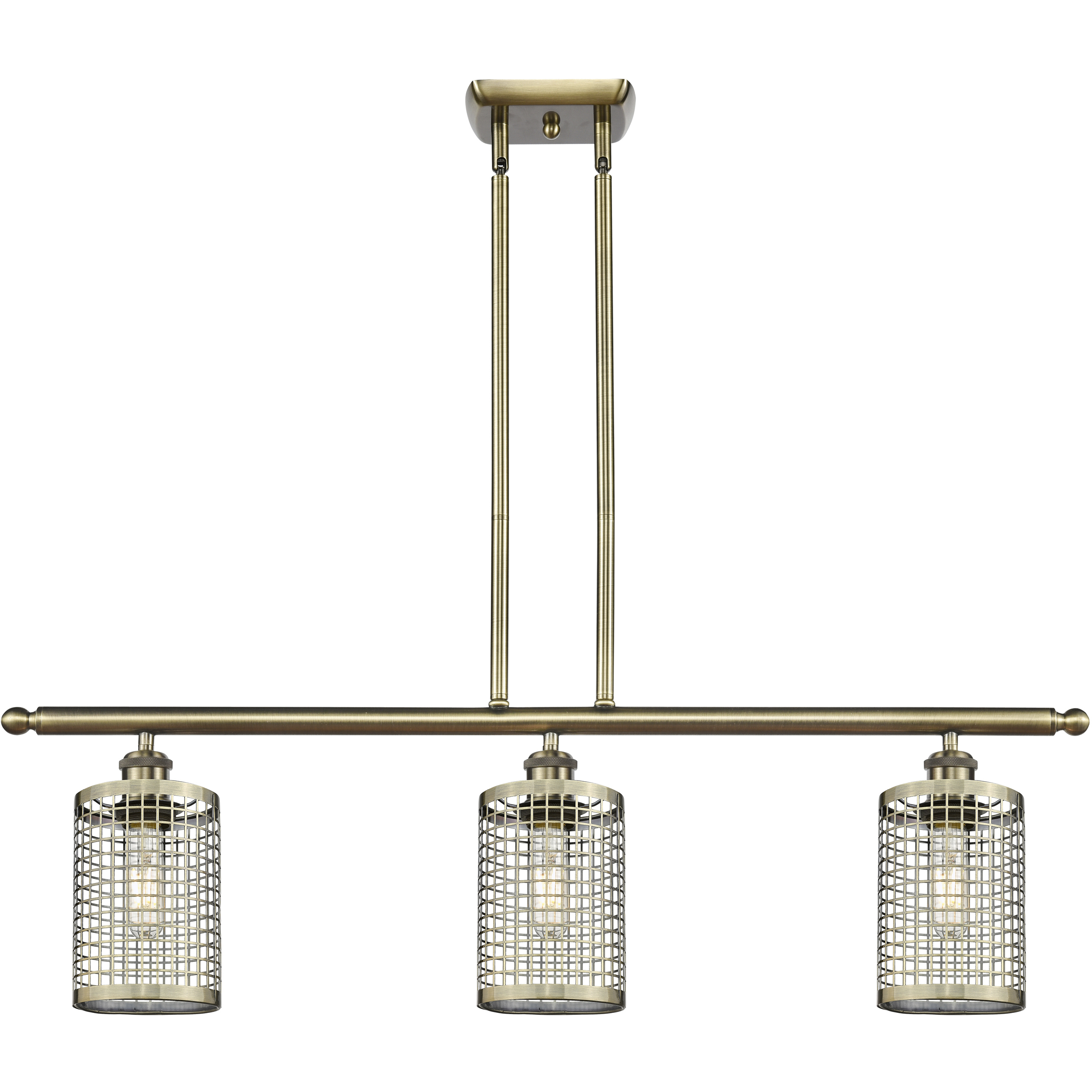 Nestbrook 3 Light 36 inch Antique Brass Island Light Ceiling Light