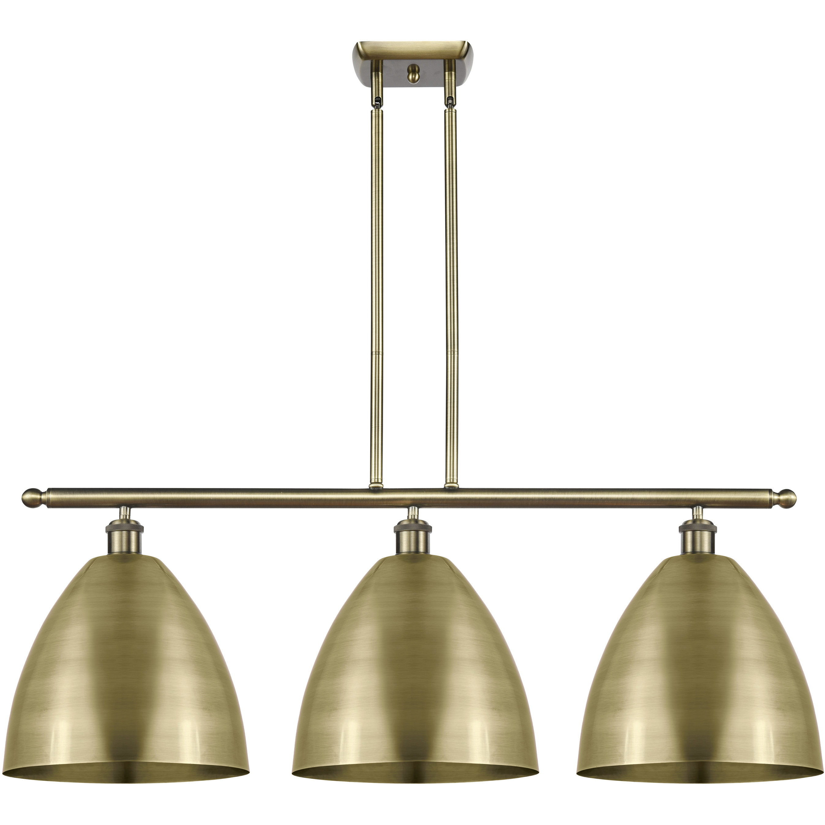 Ballston Dome 3 Light 39 inch Antique Brass Island Light Ceiling Light