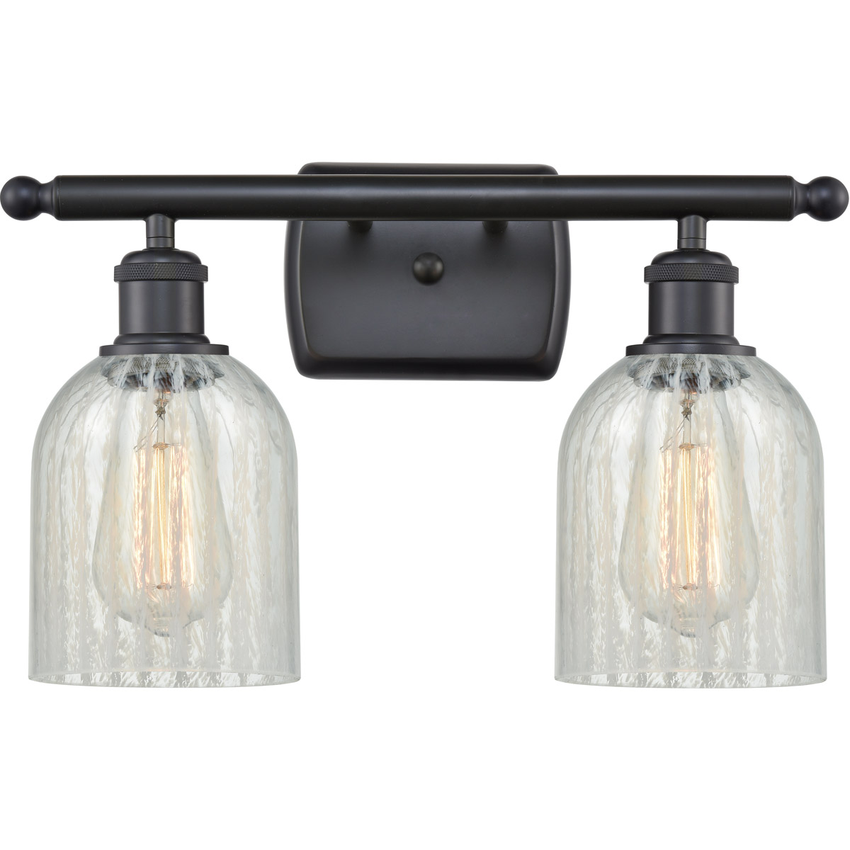 Ballston Caledonia LED 16 inch Matte Black Bath Vanity Light Wall Light in Mouchette Glass, Ballston