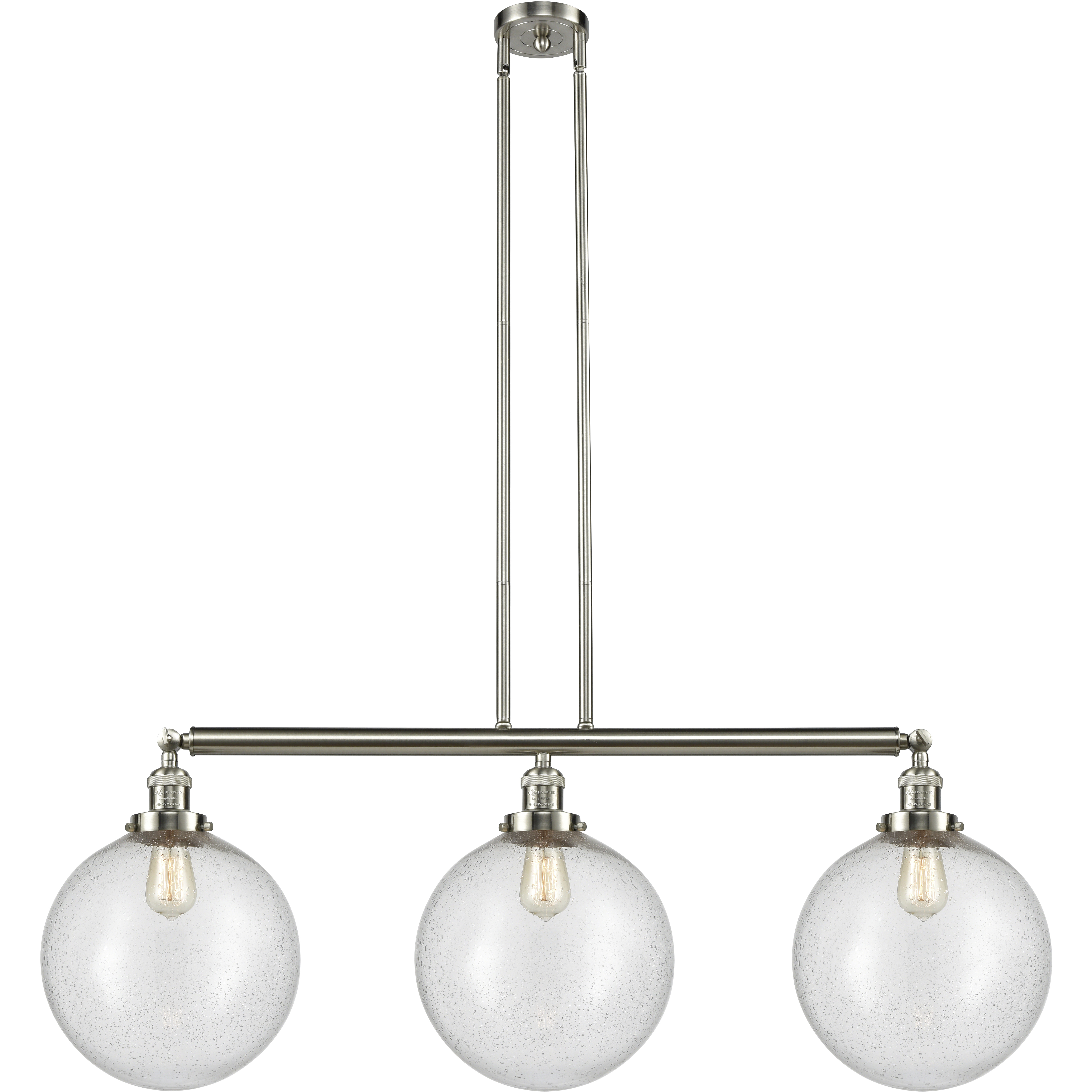 Franklin Restoration XX-Large Beacon LED 44 inch Brushed Satin Nickel Island Light Ceiling Light in Seedy Glass, Franklin Restoration