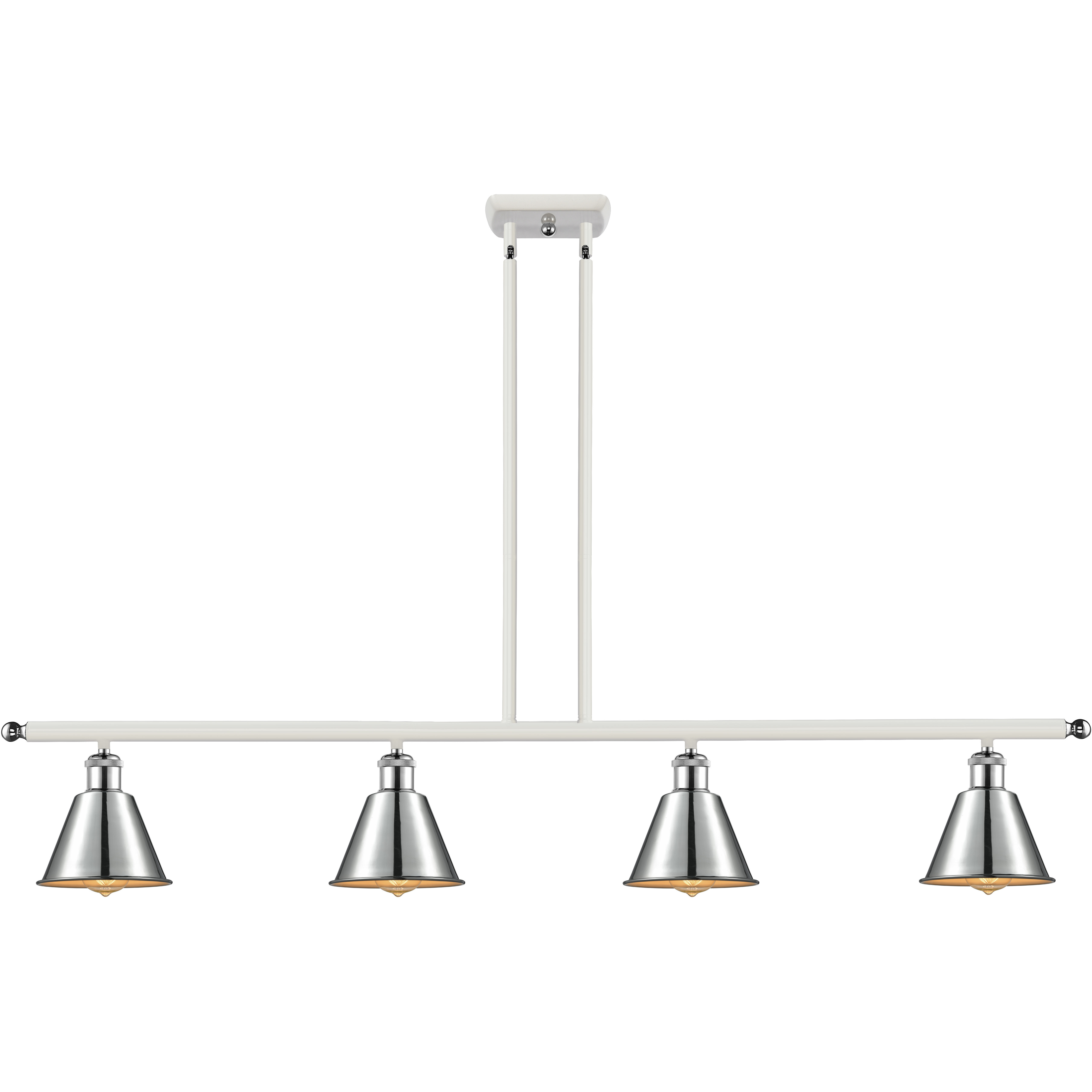 Ballston Smithfield 4 Light 48 inch White and Polished Chrome Island Light Ceiling Light, Ballston