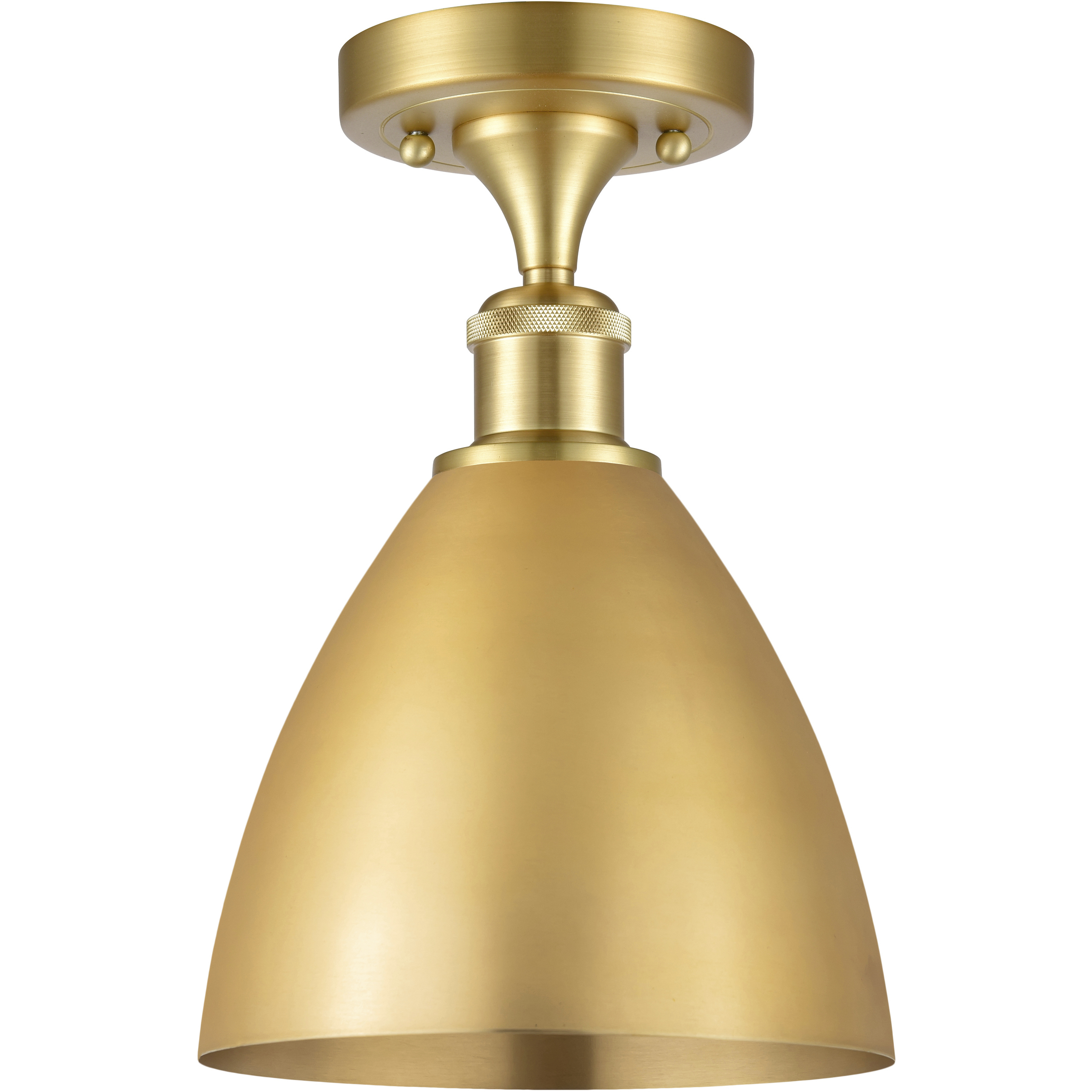 Ballston Dome LED 7.5 inch Satin Gold Semi-Flush Mount Ceiling Light