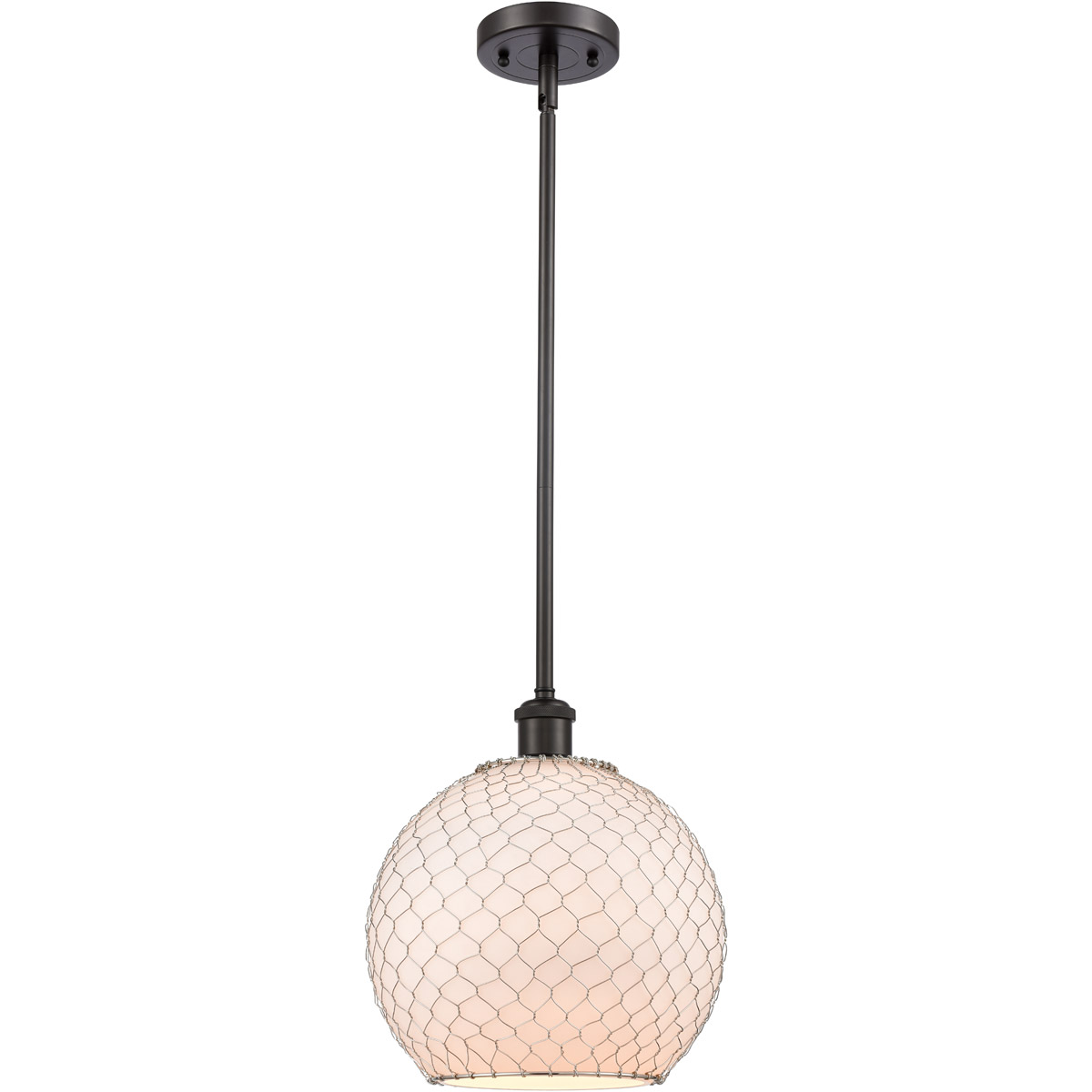 Ballston Large Farmhouse Chicken Wire LED 10 inch Oil Rubbed Bronze Pendant Ceiling Light, Ballston