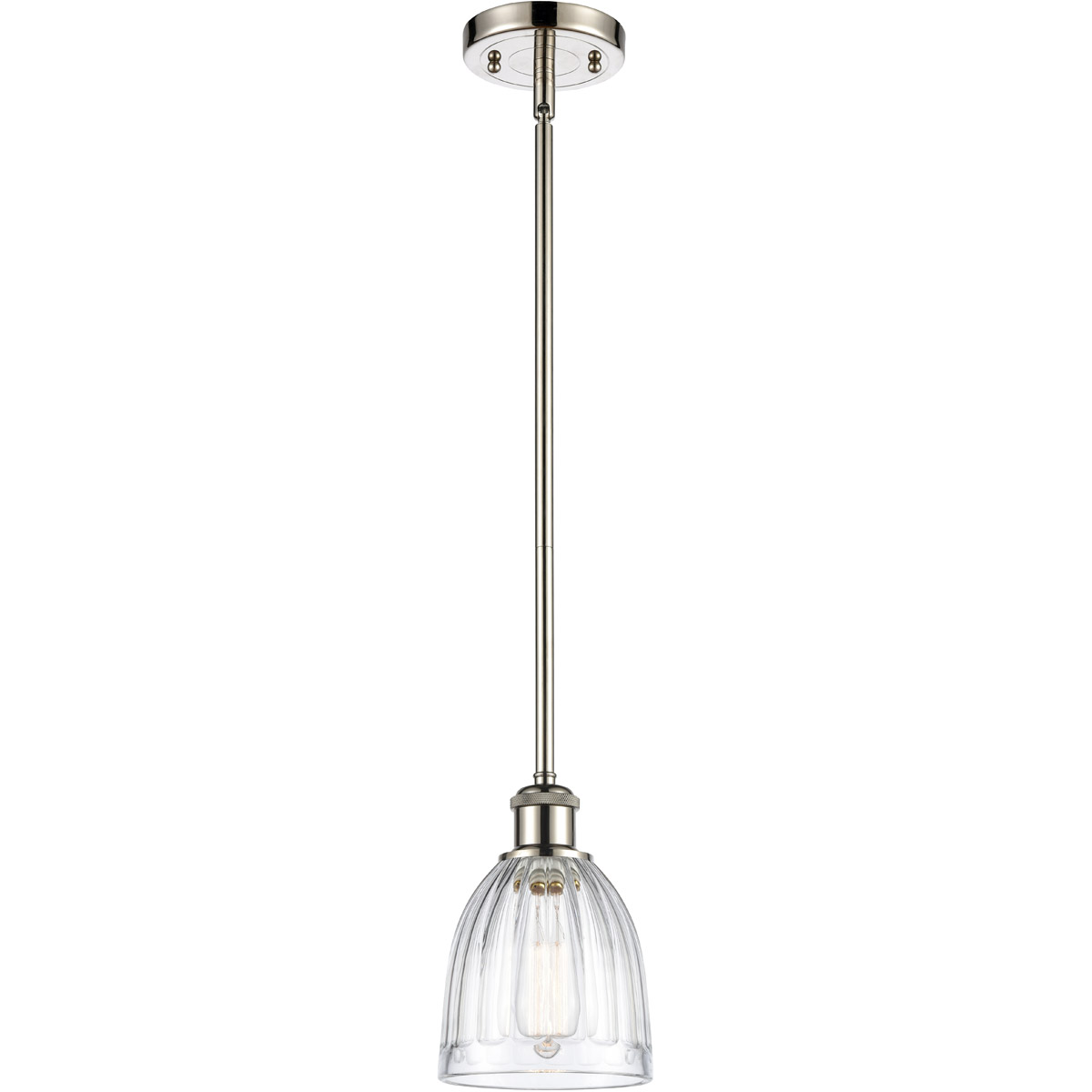 Ballston Brookfield 1 Light 6 inch Polished Nickel Pendant Ceiling Light in Clear Glass, Ballston