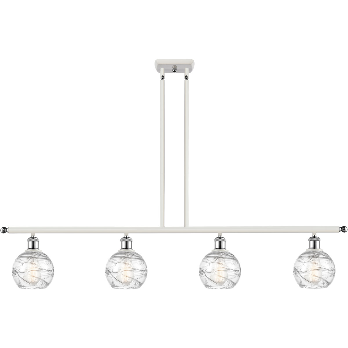 Ballston Small Deco Swirl LED 46 inch White and Polished Chrome Island Light Ceiling Light, Ballston