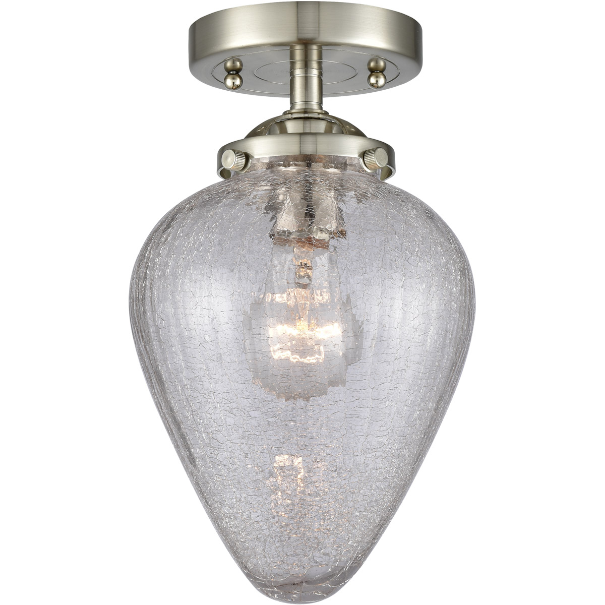 Nouveau Geneseo 1 Light 6.5 inch Brushed Satin Nickel Semi-Flush Mount Ceiling Light, Nouveau