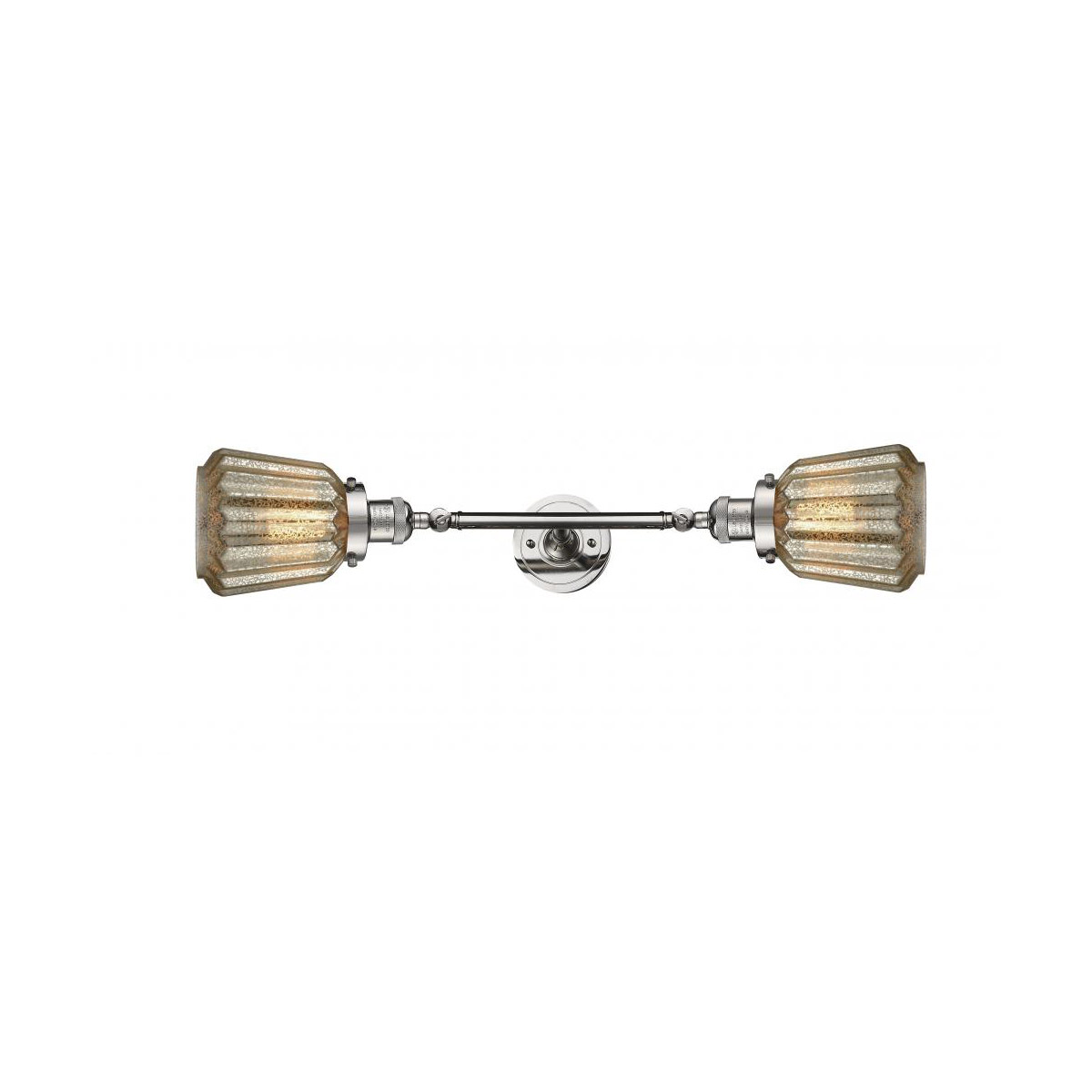 Franklin Restoration Chatham 2 Light 6 inch Polished Nickel Bath Vanity Light Wall Light in Mercury Glass, Franklin Restoration