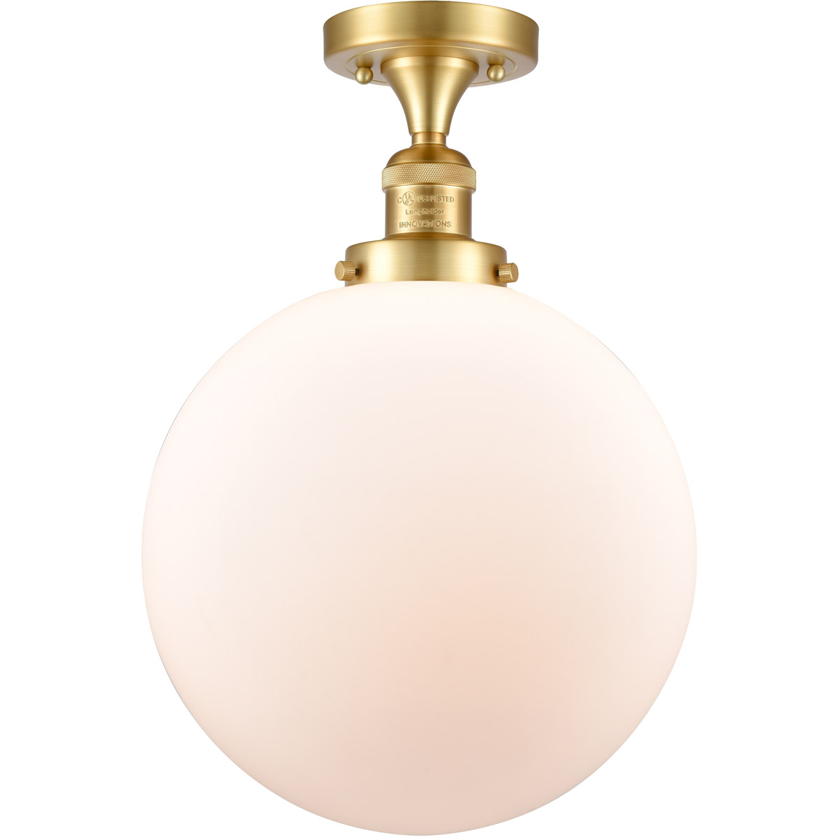 Franklin Restoration XX-Large Beacon 1 Light 12 inch Antique Copper Semi-Flush Mount Ceiling Light in Matte White Glass, Franklin Restoration