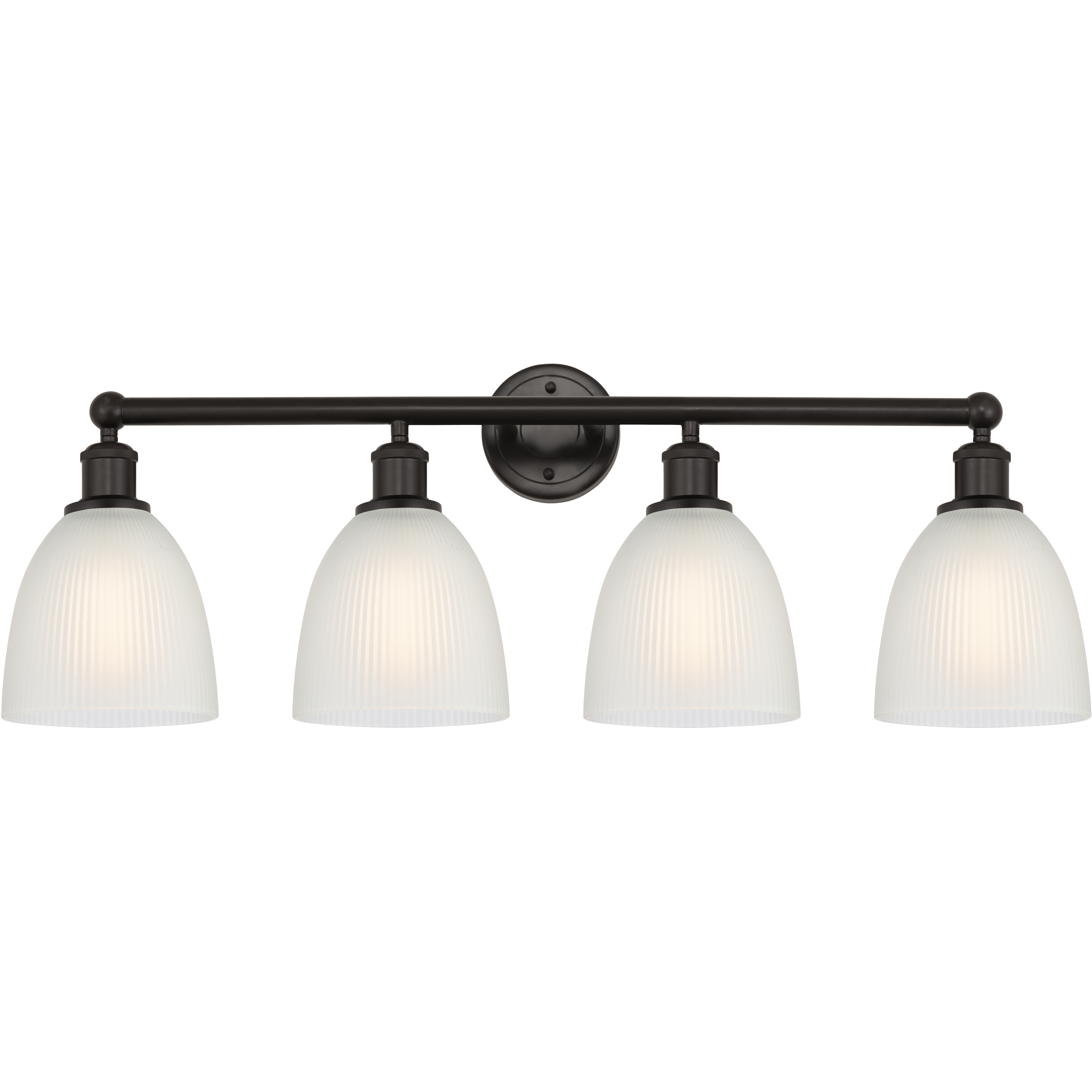 Edison Castile 4 Light 33 inch Oil Rubbed Bronze Bath Vanity Light Wall Light in White