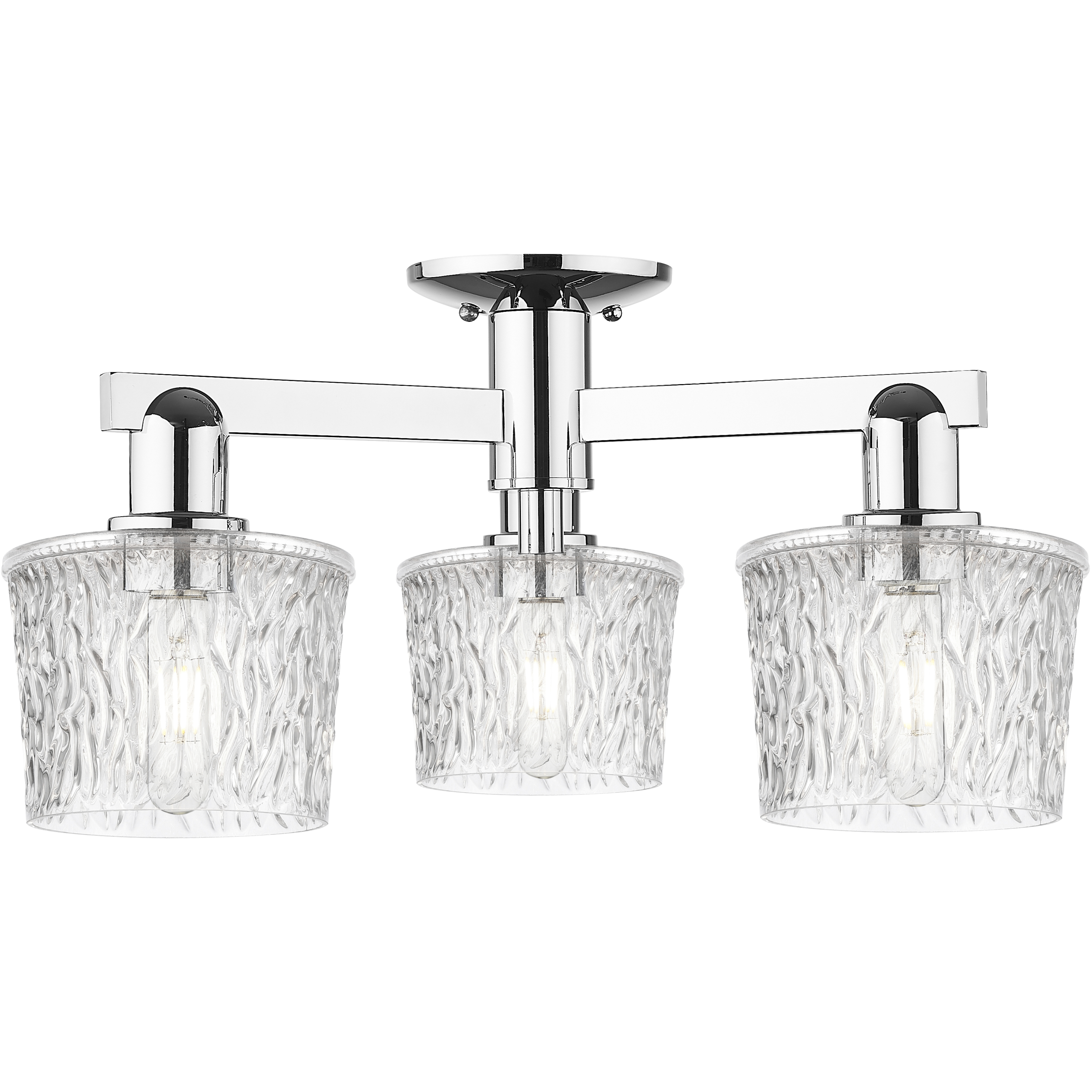 Arcadia Niagara 3 Light 24 inch Polished Chrome Semi-Flush Mount Ceiling Light