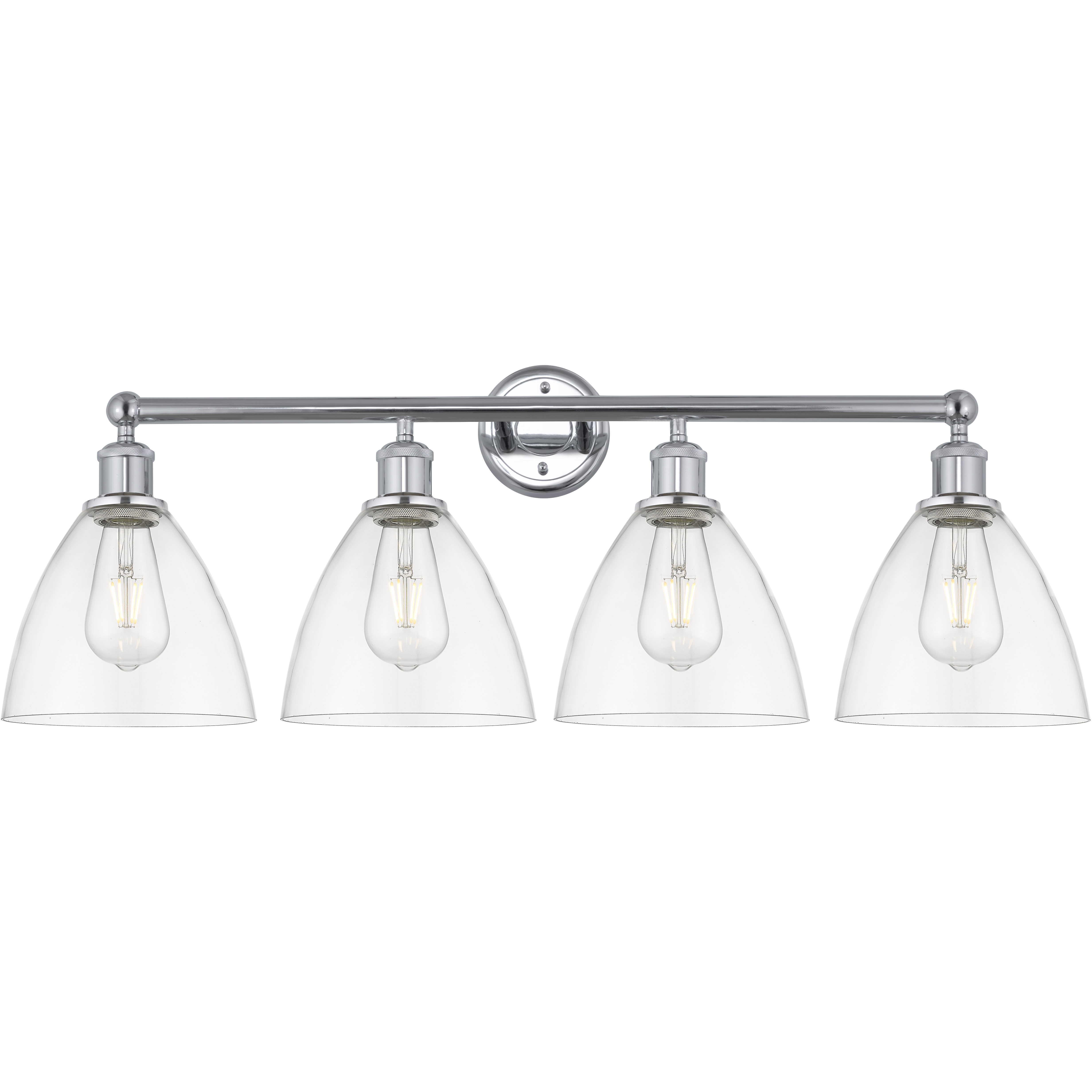 Edison Bristol Glass 4 Light 35 inch Polished Chrome Bath Vanity Light Wall Light in Clear Glass