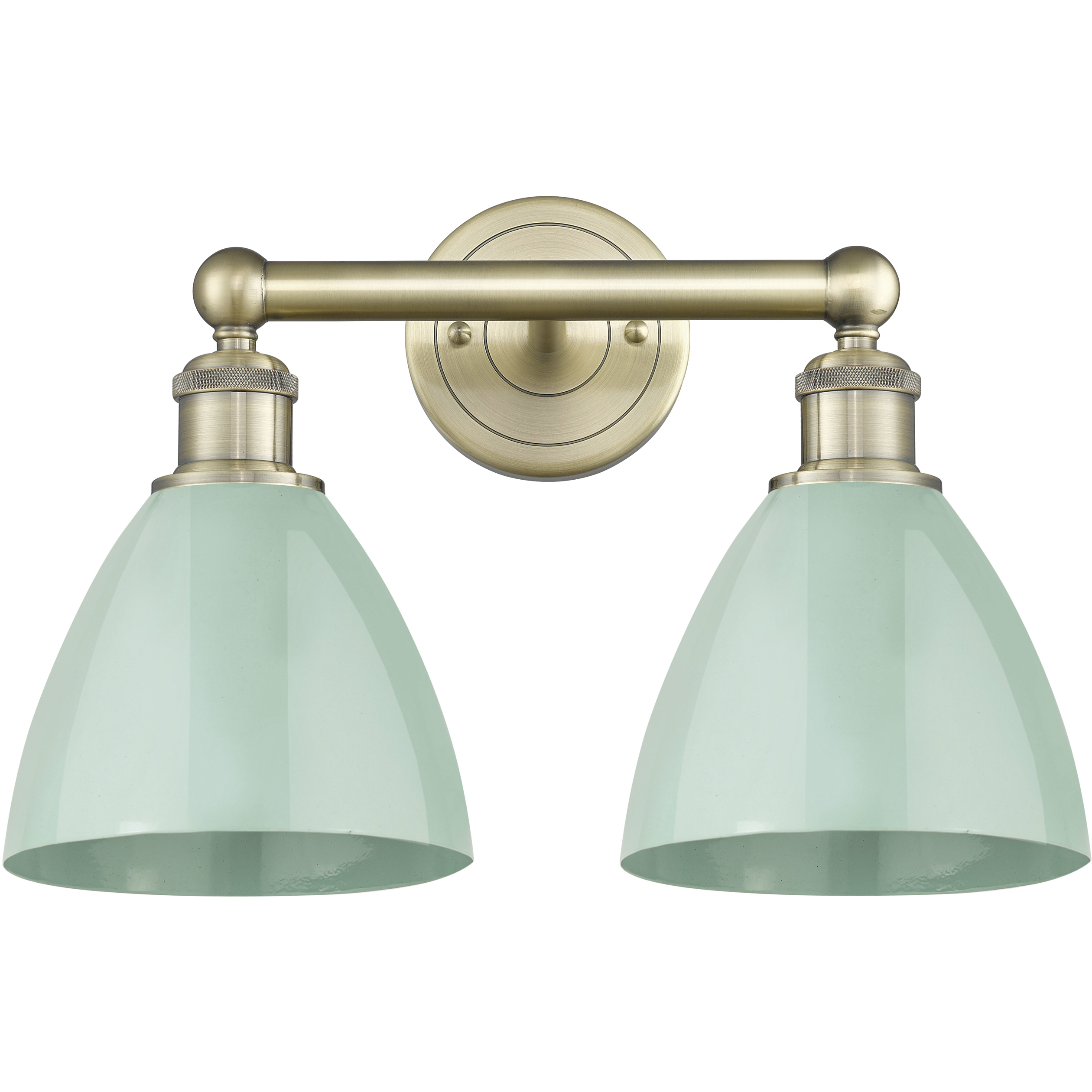 Plymouth Dome 2 Light 16.5 inch Antique Brass Bath Vanity Light Wall Light in Seafoam