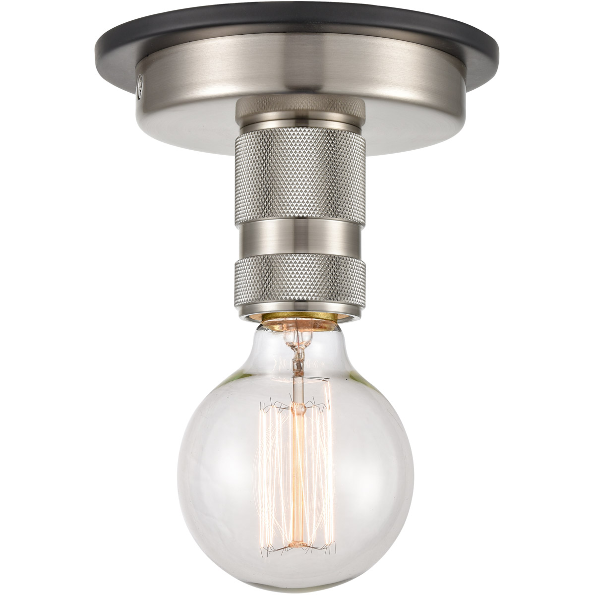 Restoration Aurora 1 Light 2.13 inch Brushed Satin Nickel Flush Mount Ceiling Light, Restoration