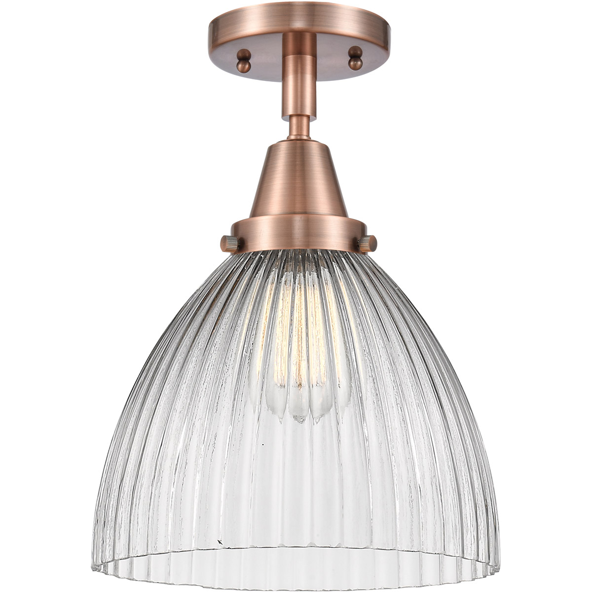 Franklin Restoration Seneca Falls 1 Light 9.5 inch Antique Copper Flush Mount Ceiling Light