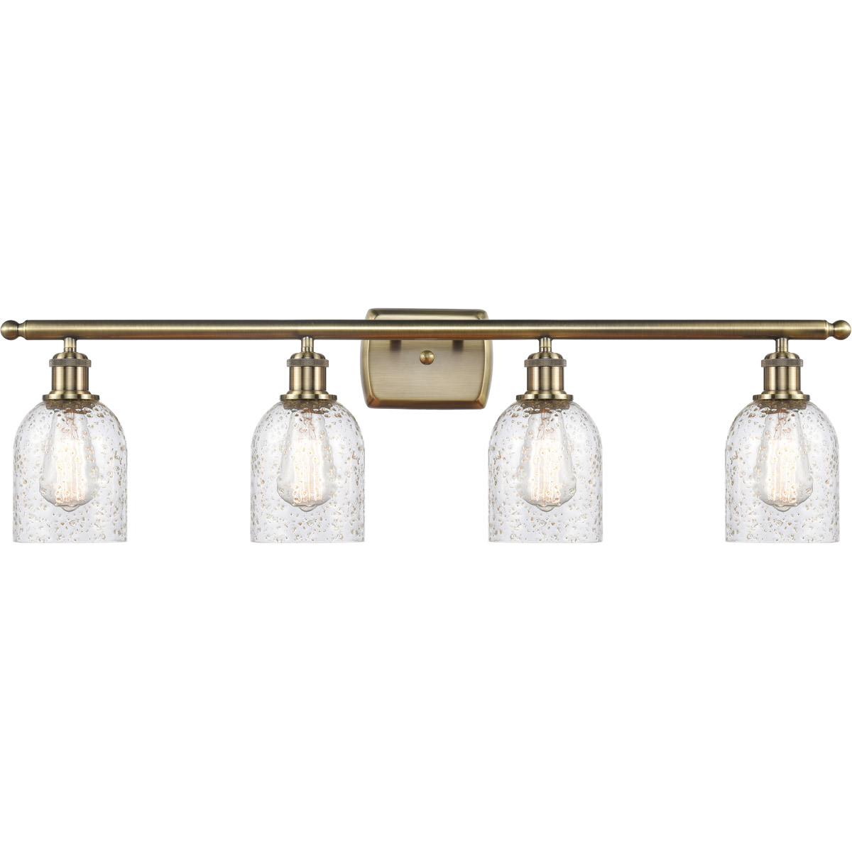 Ballston Caledonia 4 Light 36 inch Antique Brass Bath Vanity Light Wall Light in Incandescent, Mica Glass, Ballston