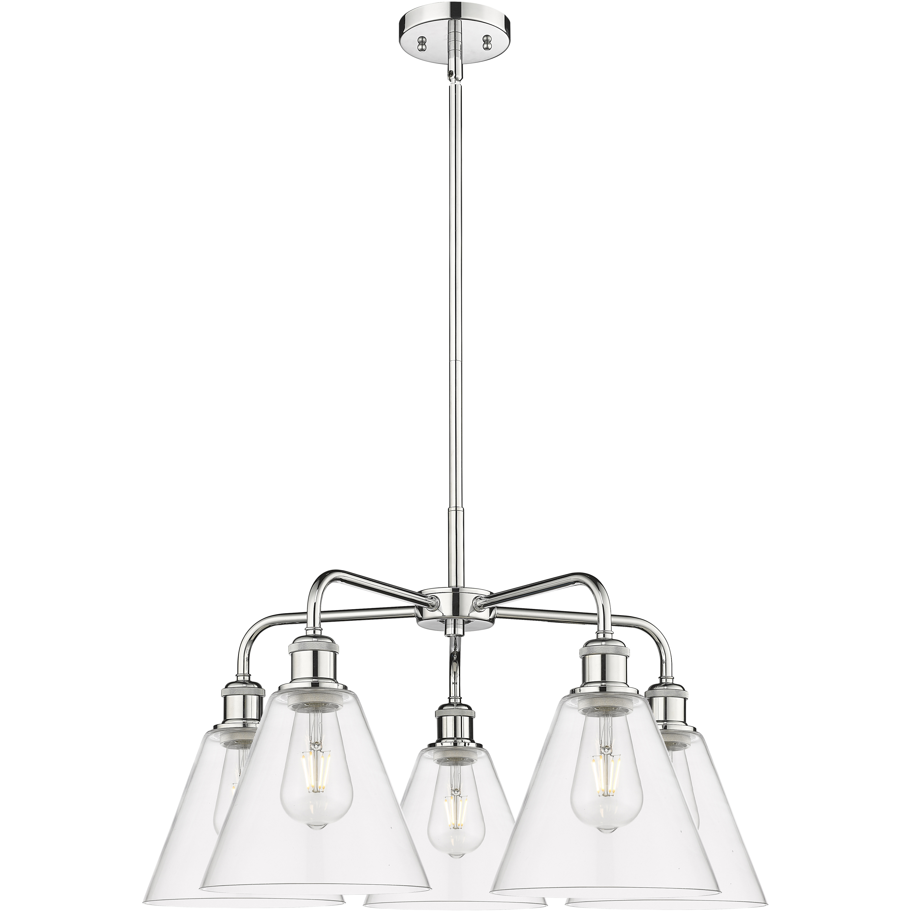 Berkshire 5 Light 26 inch Polished Chrome Chandelier Ceiling Light in Clear