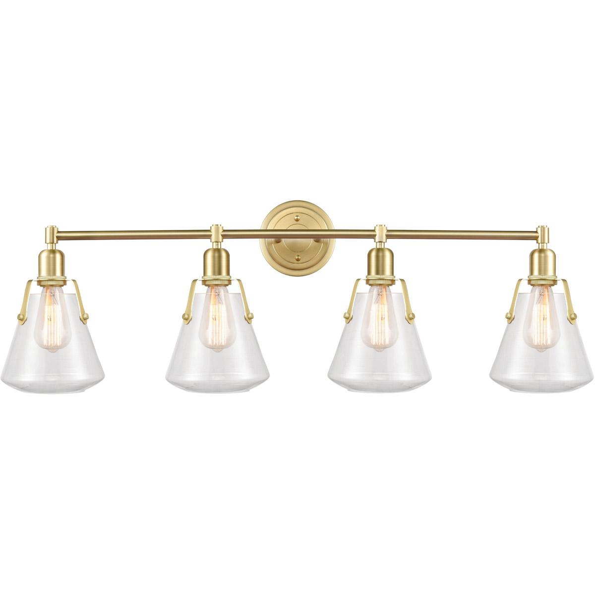 Luna 4 Light 40 inch Satin Brass Bath Vanity Light Wall Light