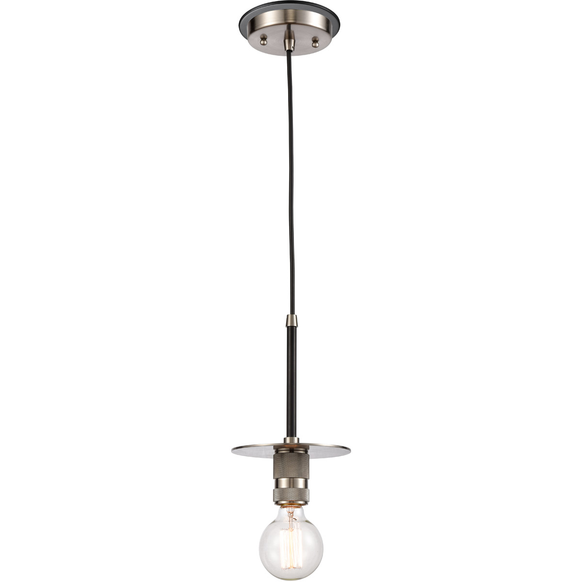Restoration Aurora 1 Light 5.88 inch Brushed Satin Nickel Mini Pendant Ceiling Light, Restoration