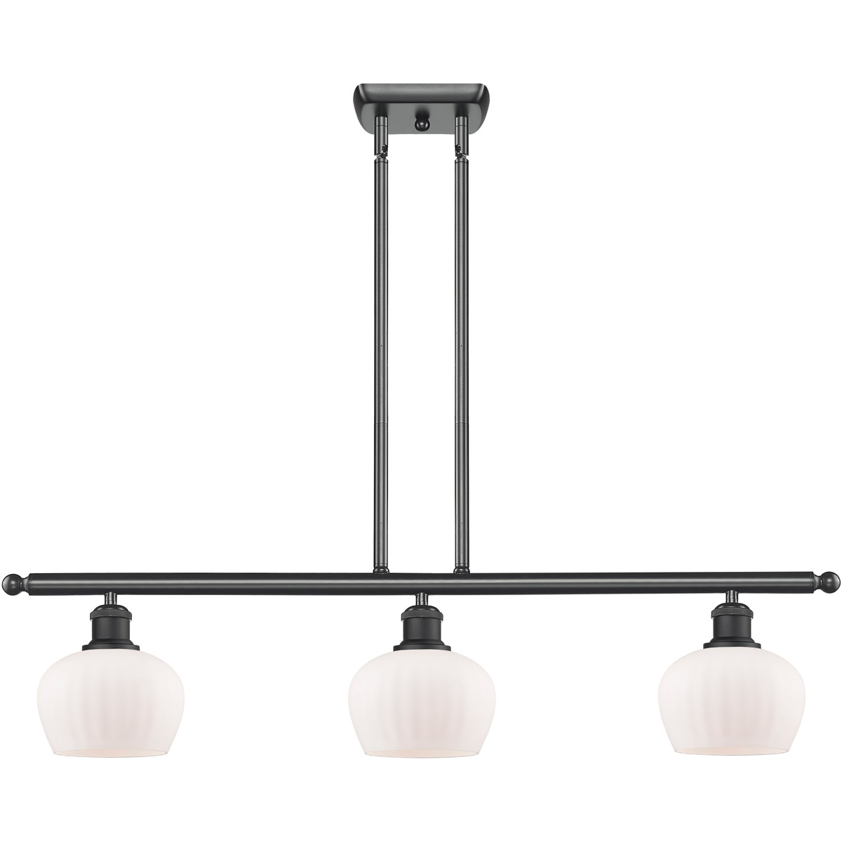 Ballston Fenton LED 36 inch Matte Black Island Light Ceiling Light in Matte White Glass, Ballston