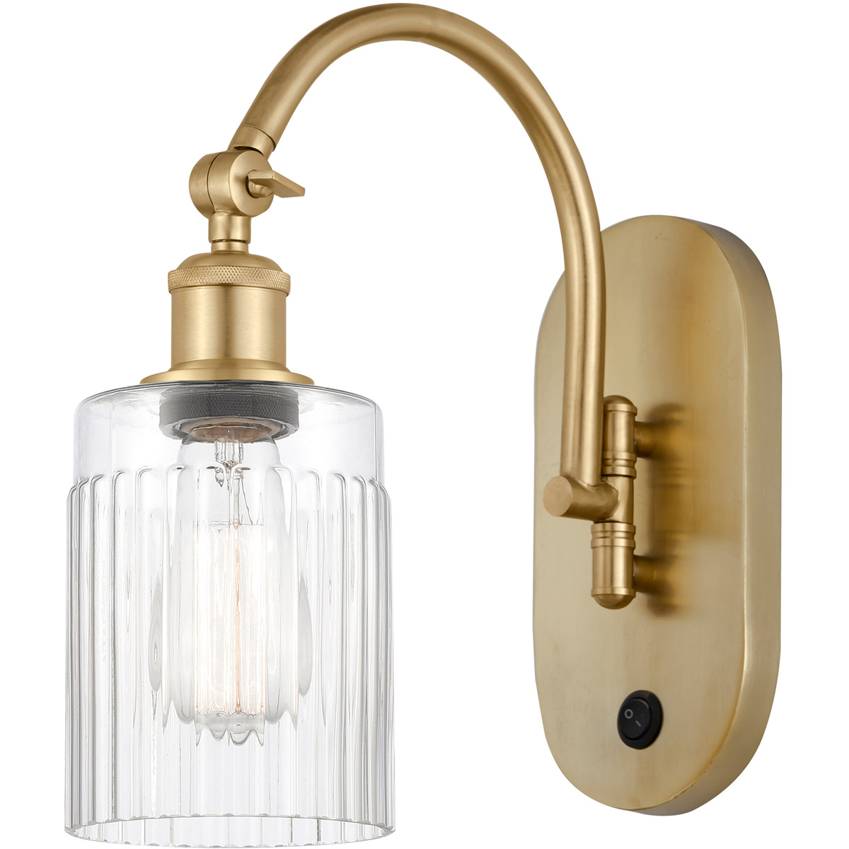 Ballston Hadley 1 Light 5.3 inch Satin Gold Sconce Wall Light in Clear Glass