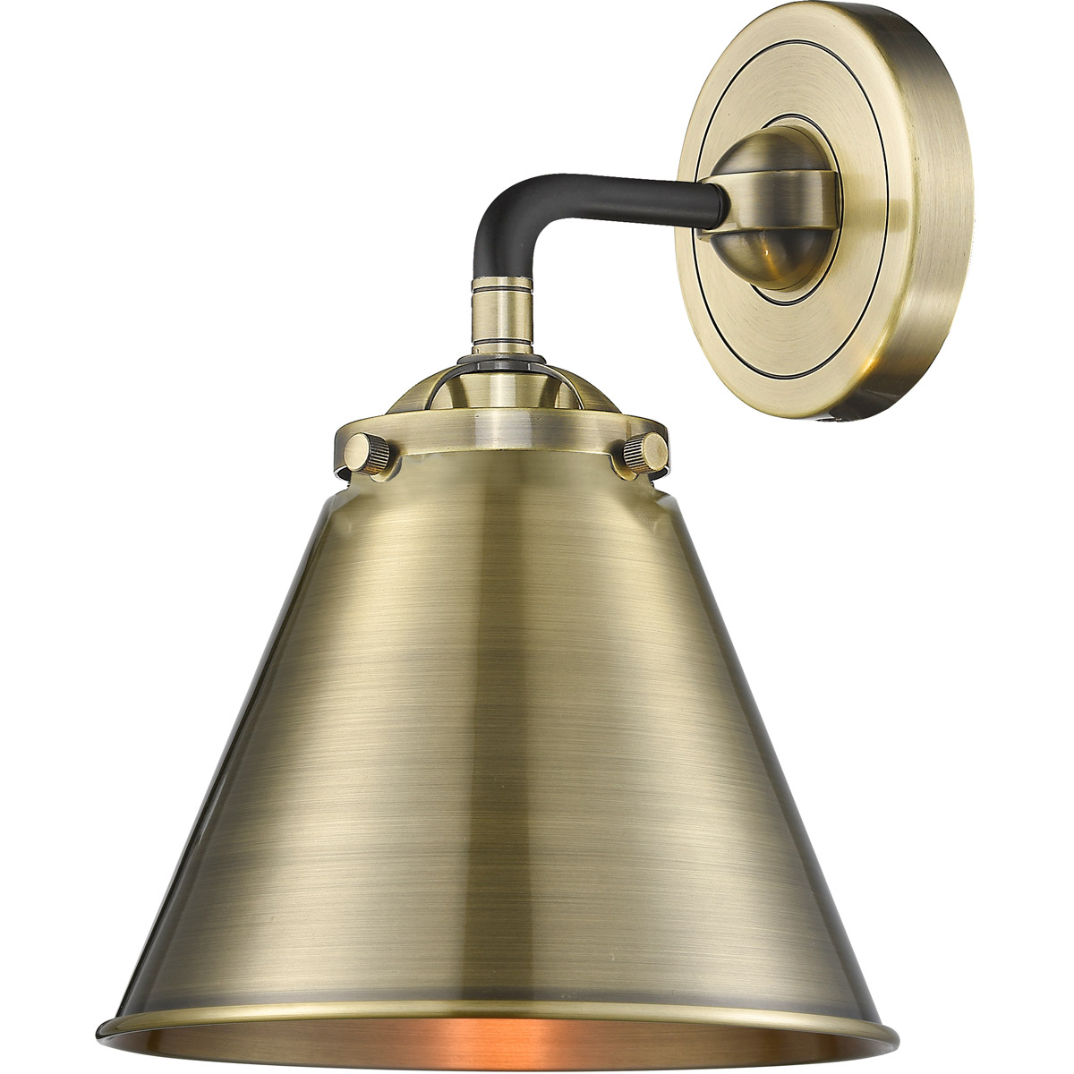 Nouveau Appalachian LED 8 inch Black Antique Brass Sconce Wall Light, Nouveau