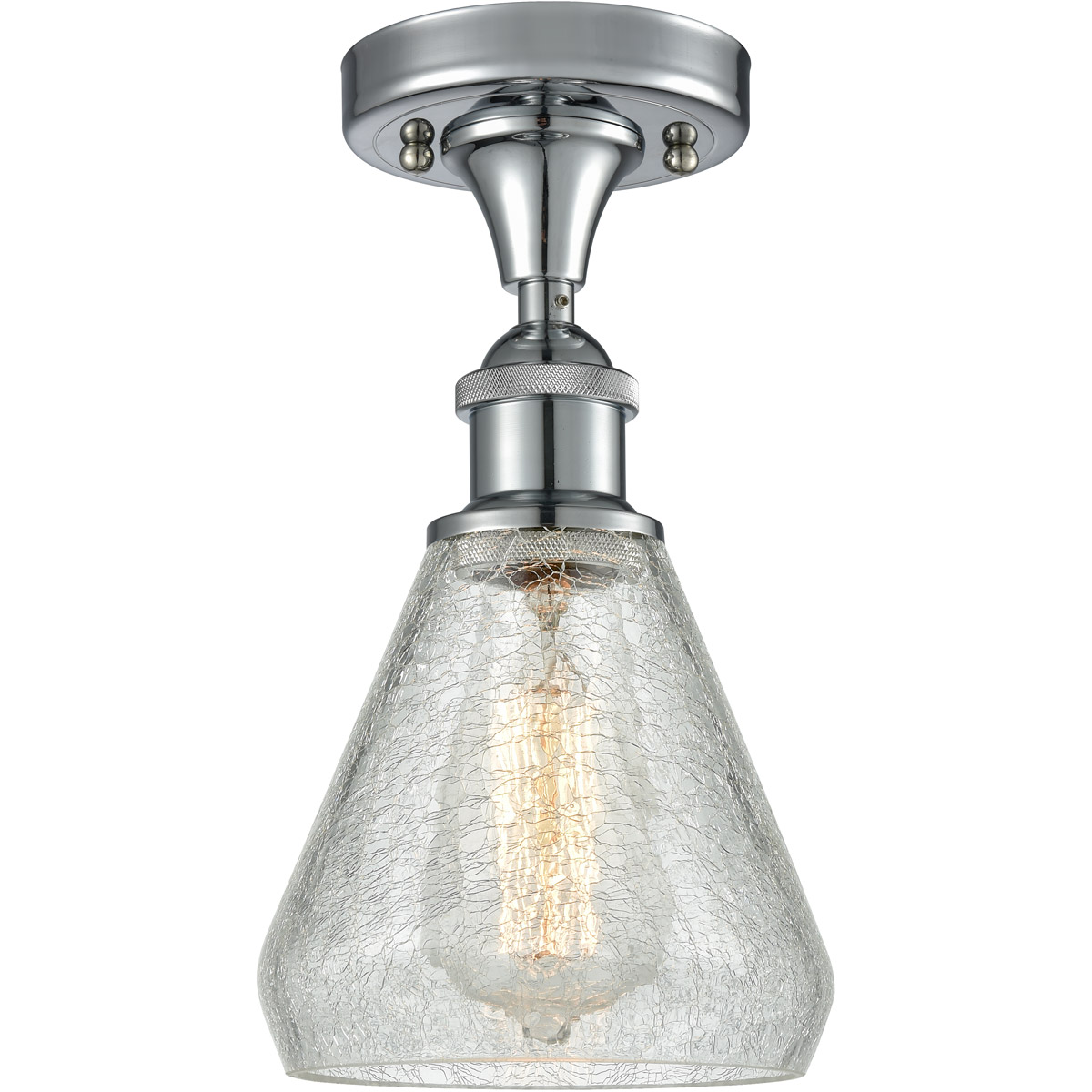 Ballston Conesus LED 6 inch Polished Chrome Semi-Flush Mount Ceiling Light, Ballston