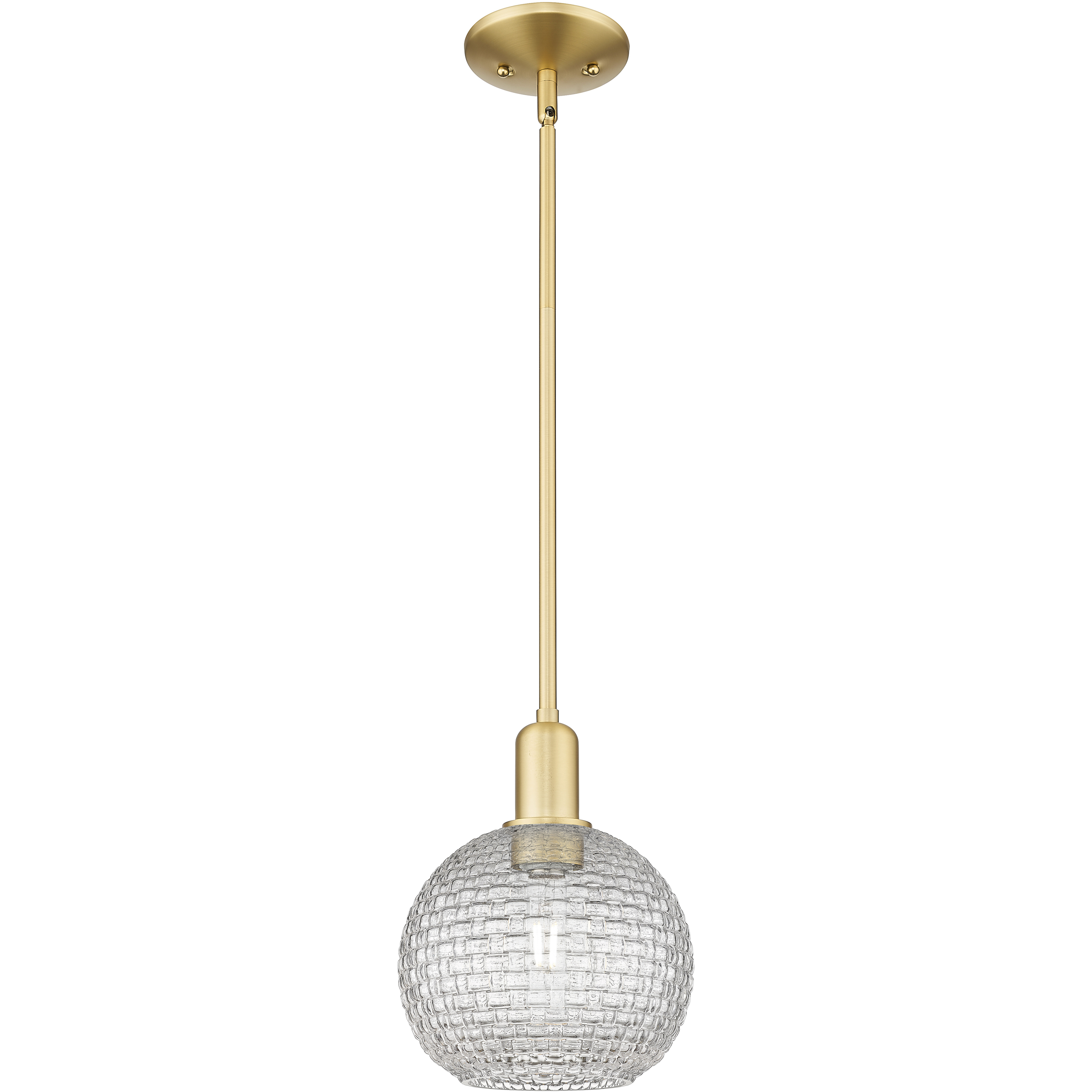 Arcadia Athens 1 Light 8 inch Satin Gold Mini Pendant Ceiling Light