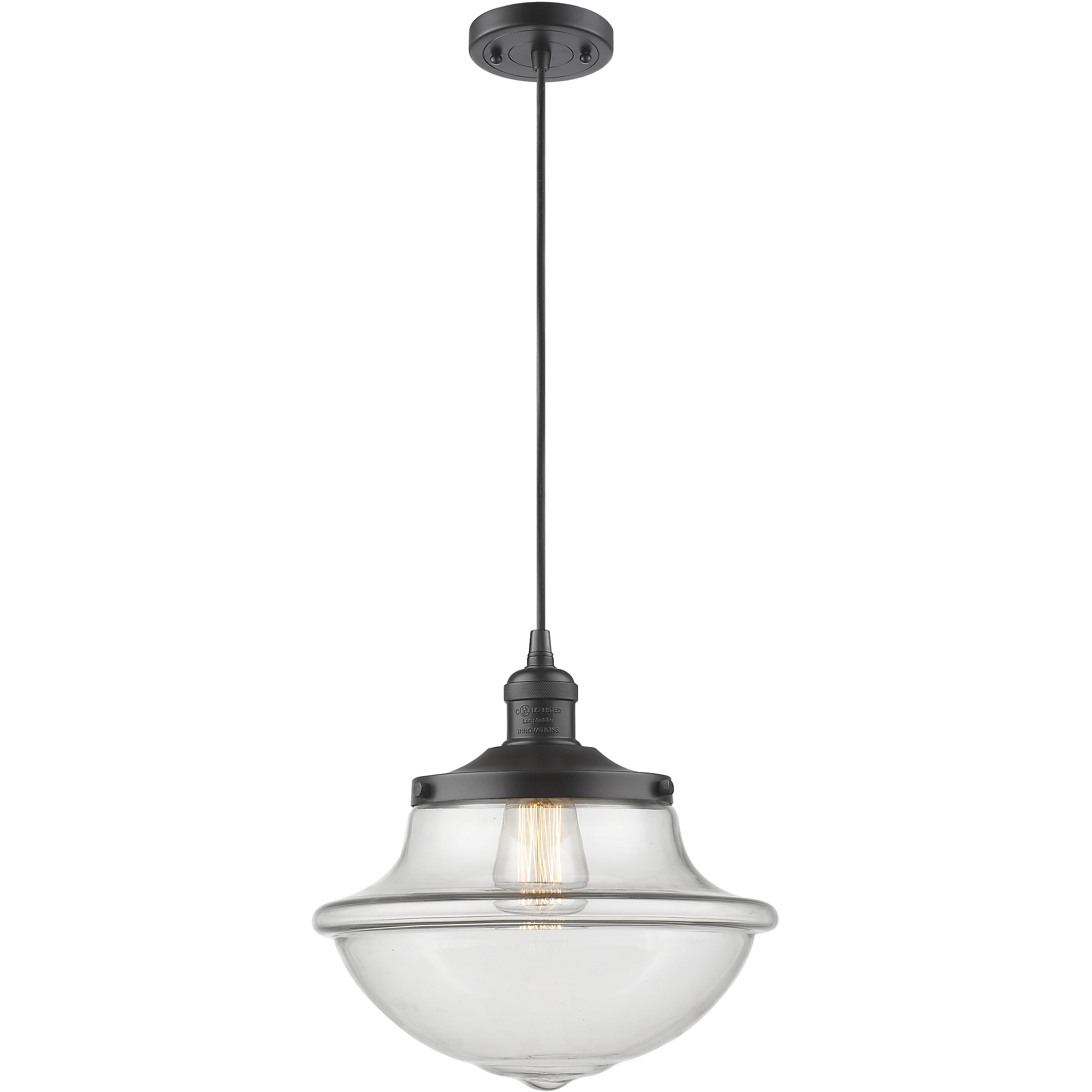 Franklin Restoration Oxford LED 12 inch Oil Rubbed Bronze Mini Pendant Ceiling Light in Clear, Franklin Restoration