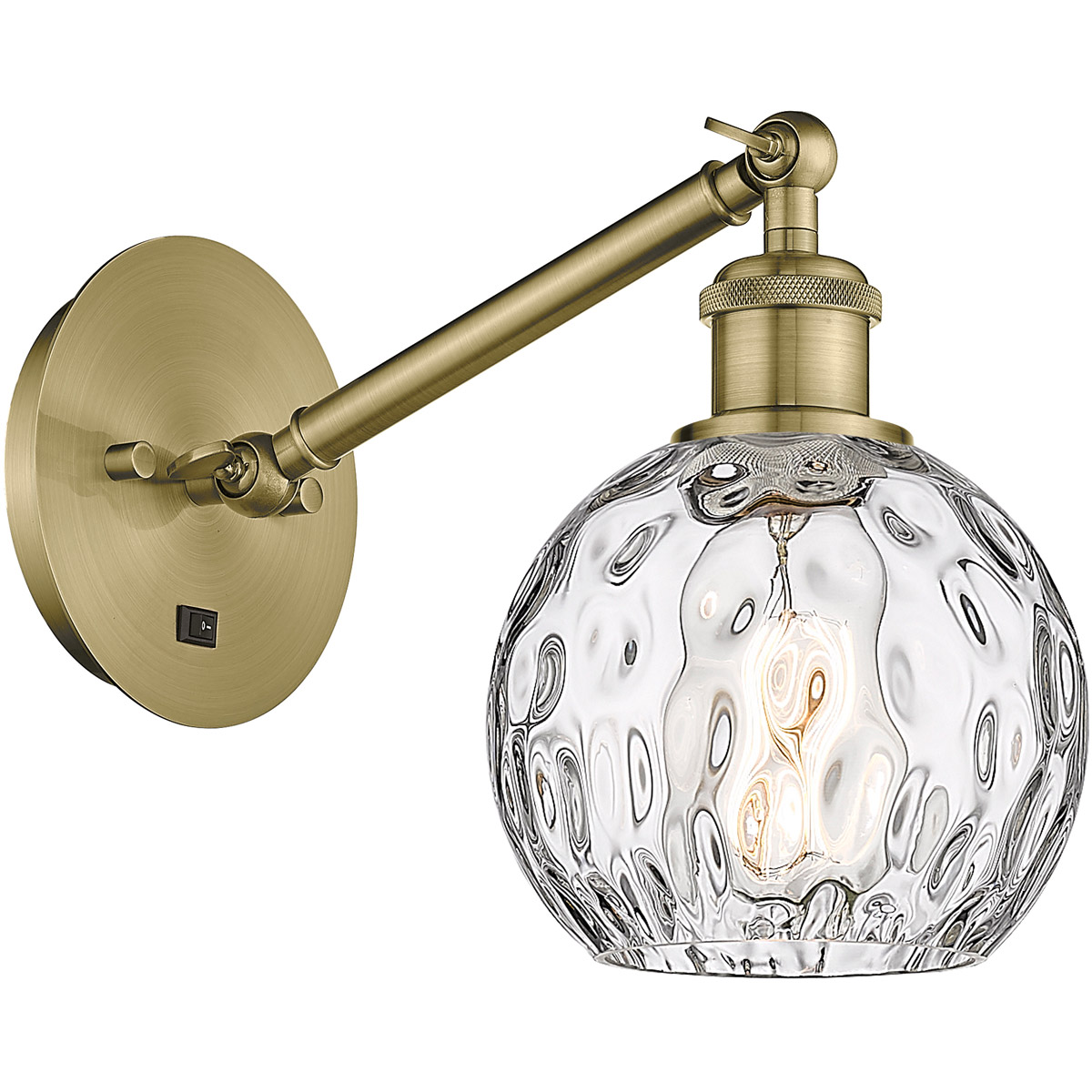 Ballston Athens Water Glass LED 6 inch Antique Brass Sconce Wall Light