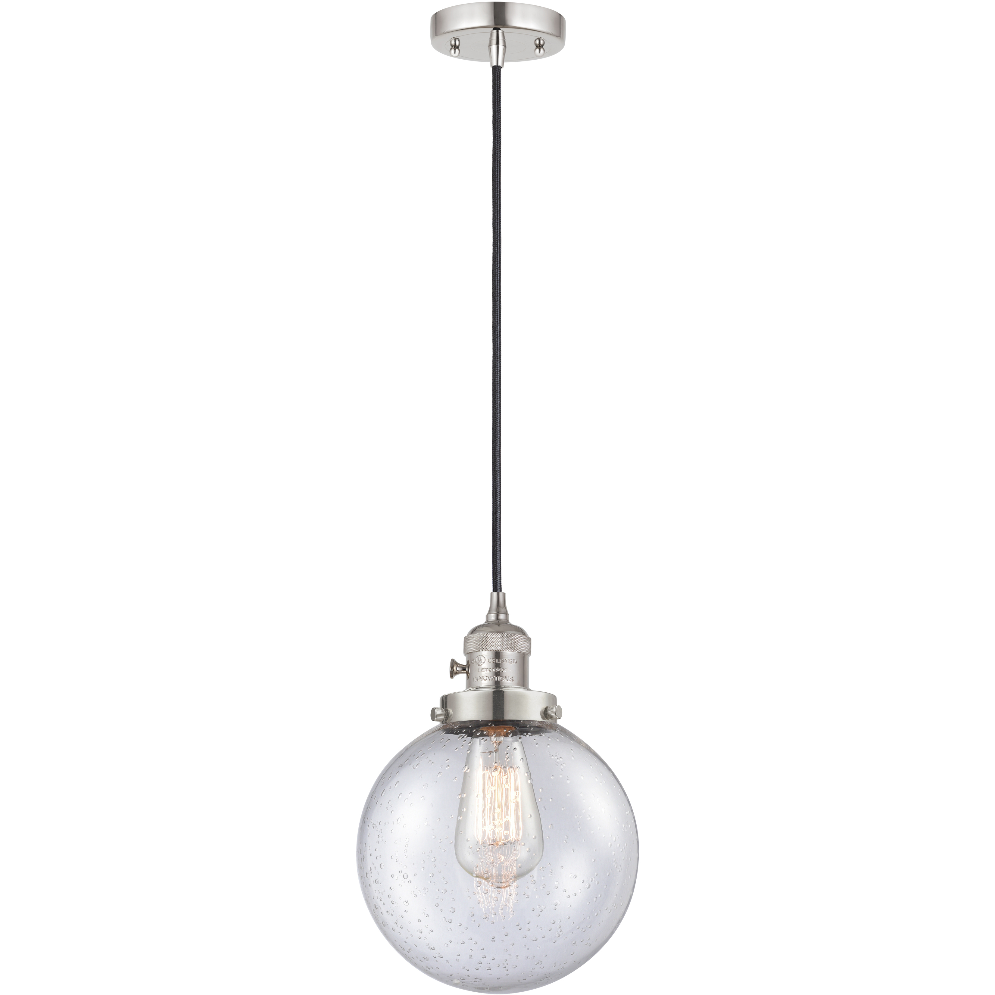 Franklin Restoration Beacon LED 8 inch Polished Nickel Mini Pendant Ceiling Light in Seedy