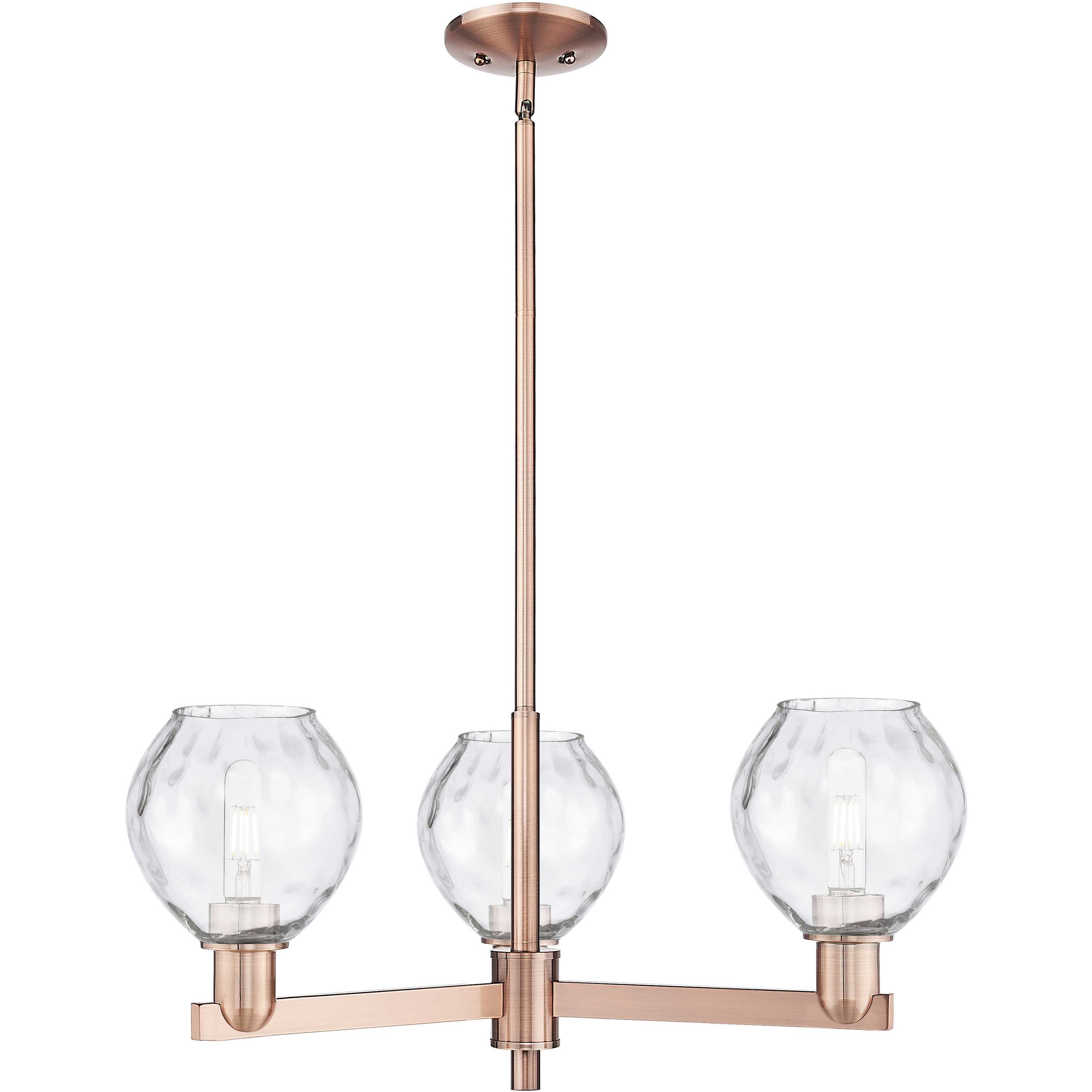 Arcadia Waverly 3 Light 27.75 inch Antique Copper Chandelier Ceiling Light