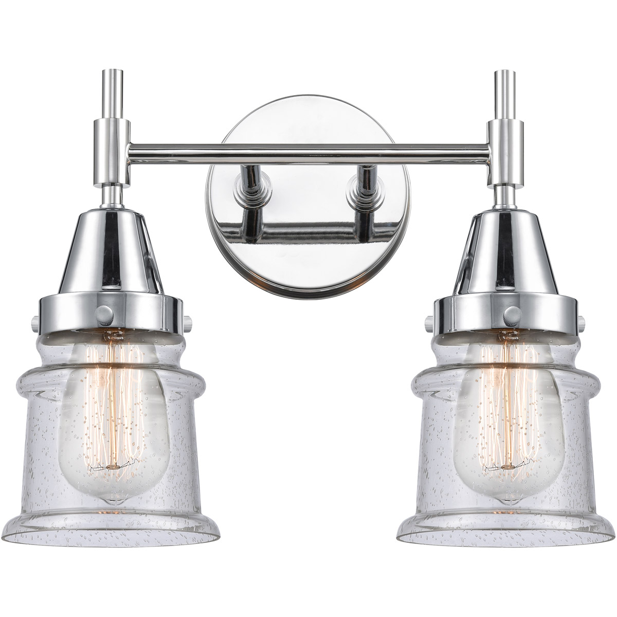 Caden 2 Light 14 inch Polished Chrome Bath Vanity Light Wall Light in Seedy Glass