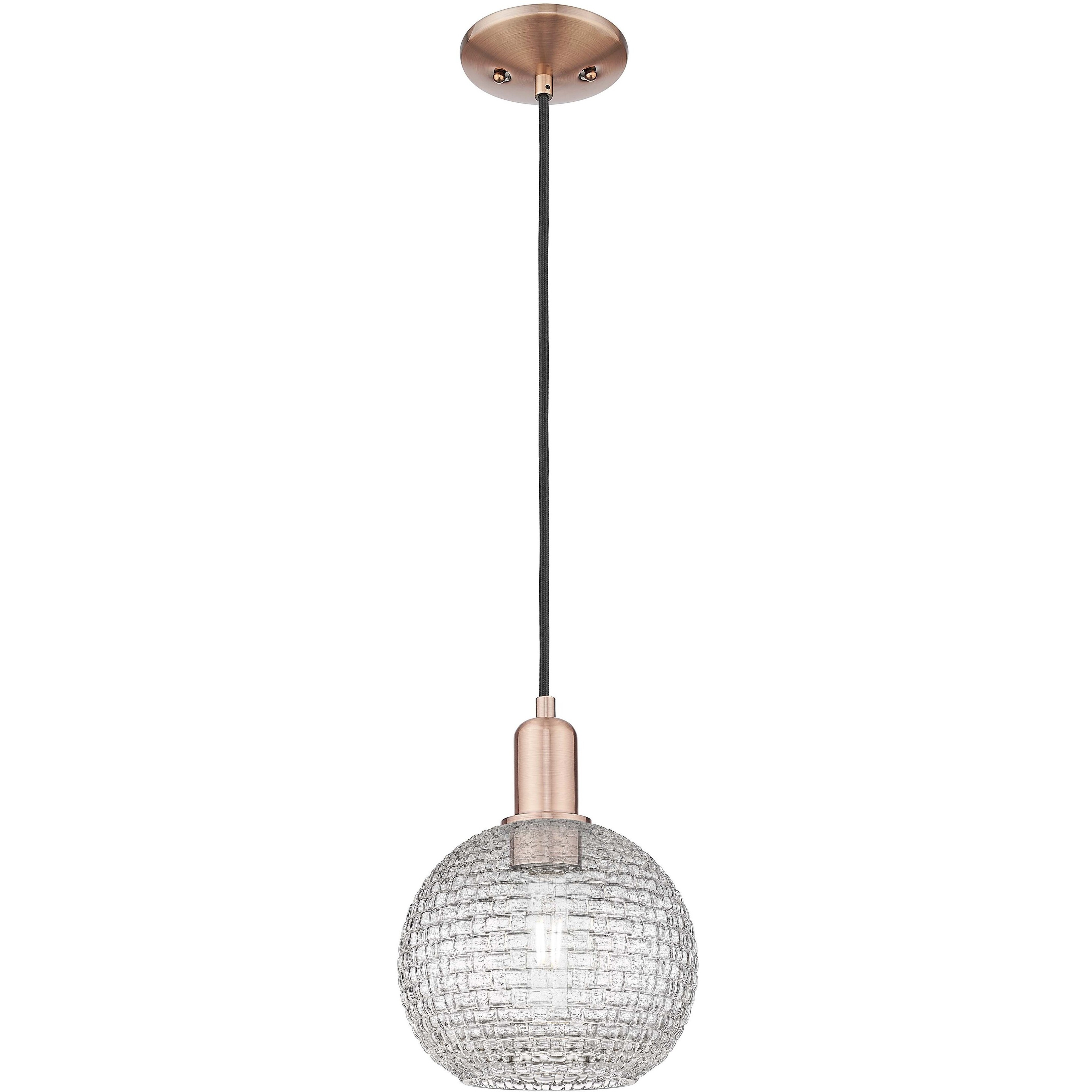 Arcadia Athens 1 Light 8 inch Antique Copper Mini Pendant Ceiling Light
