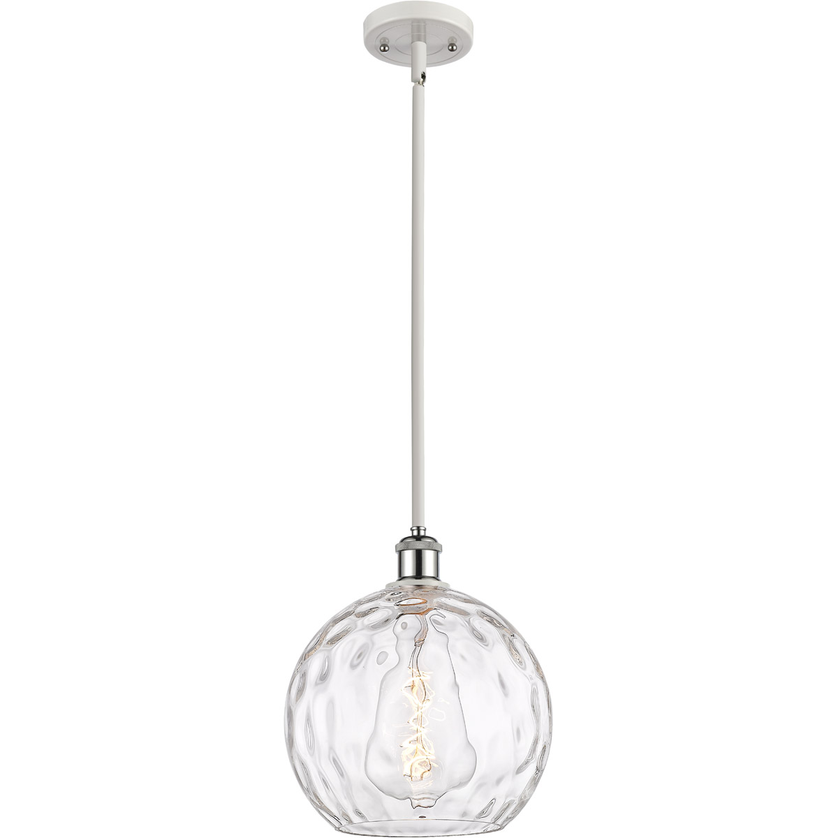 Ballston Athens Water Glass LED 10 inch White and Polished Chrome Mini Pendant Ceiling Light
