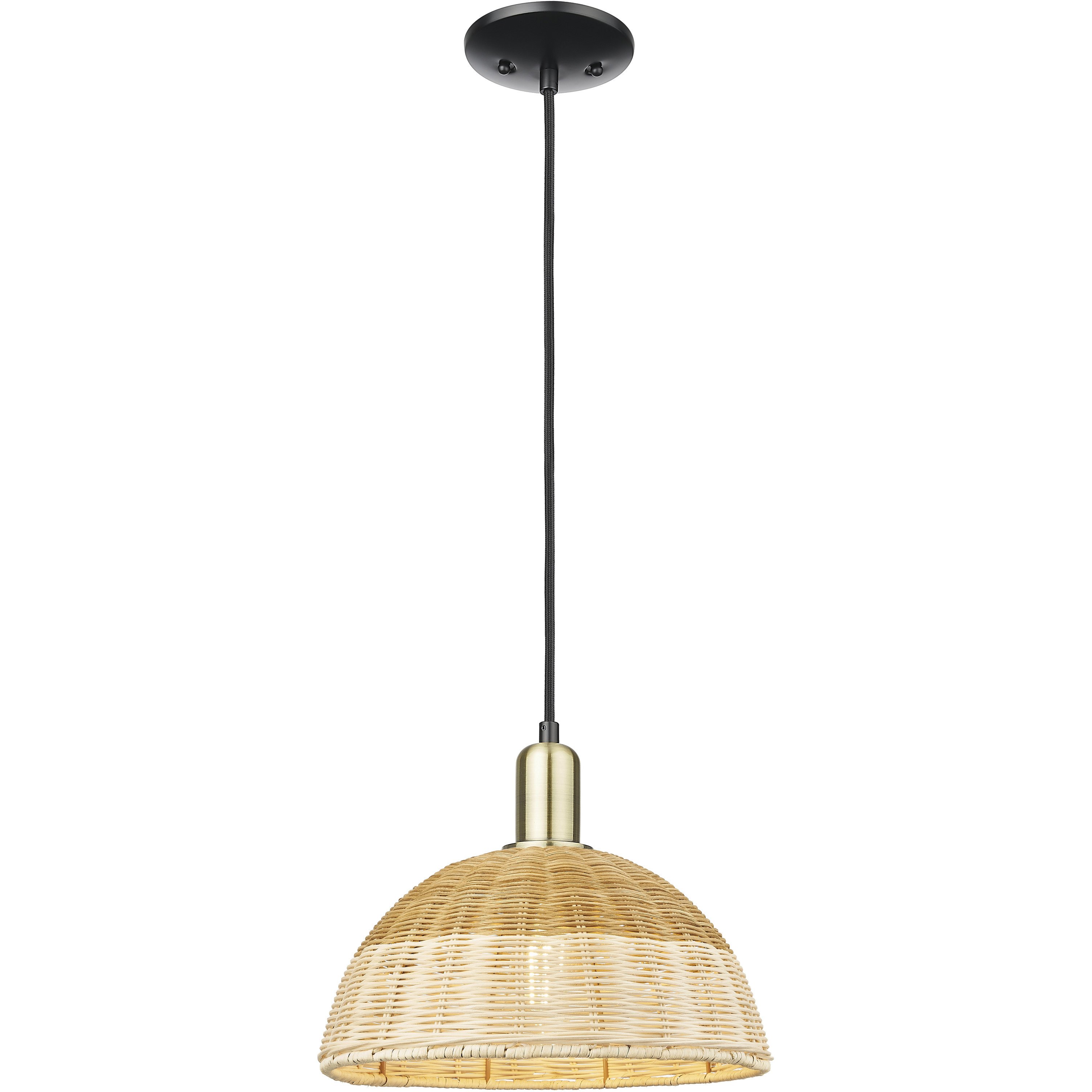 Natural Ballston Dome 1 Light 11.75 inch Black Antique Brass Mini Pendant Ceiling Light