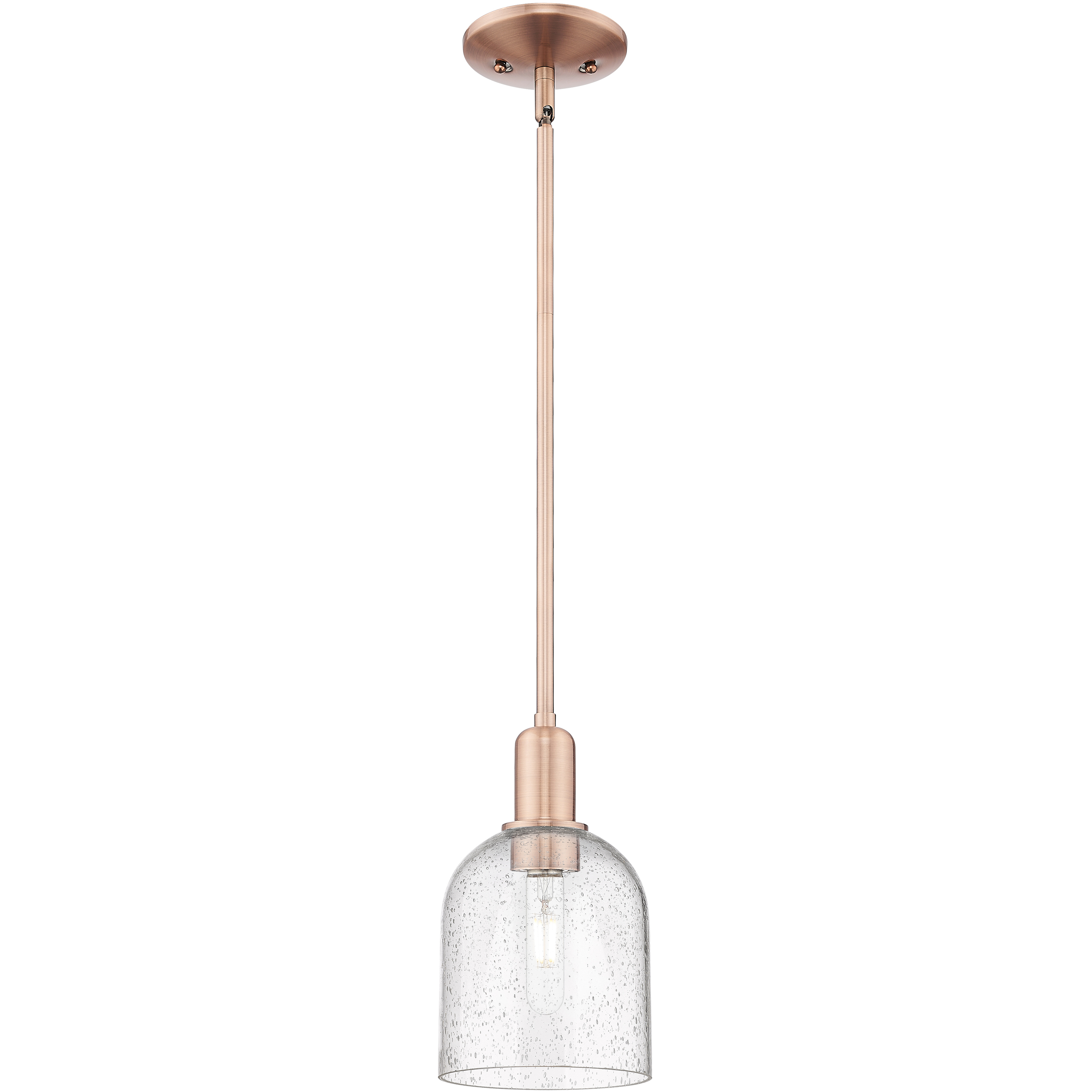 Arcadia Bella 1 Light 5.5 inch Antique Copper Mini Pendant Ceiling Light in Seedy