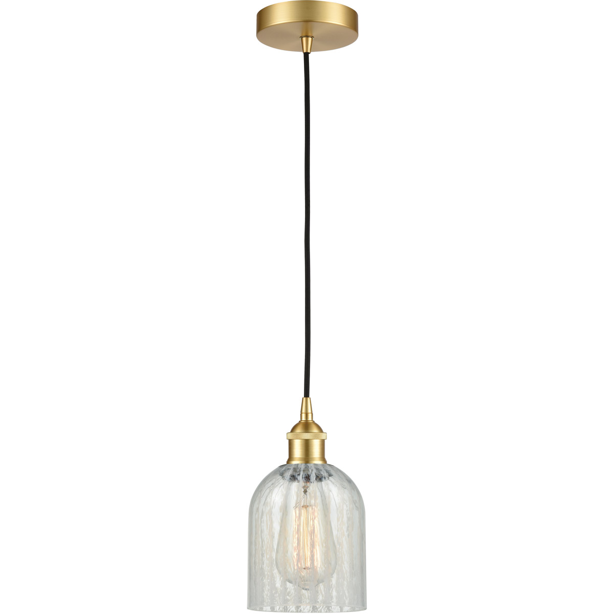 Edison Caledonia 1 Light 5 inch Satin Gold Mini Pendant Ceiling Light