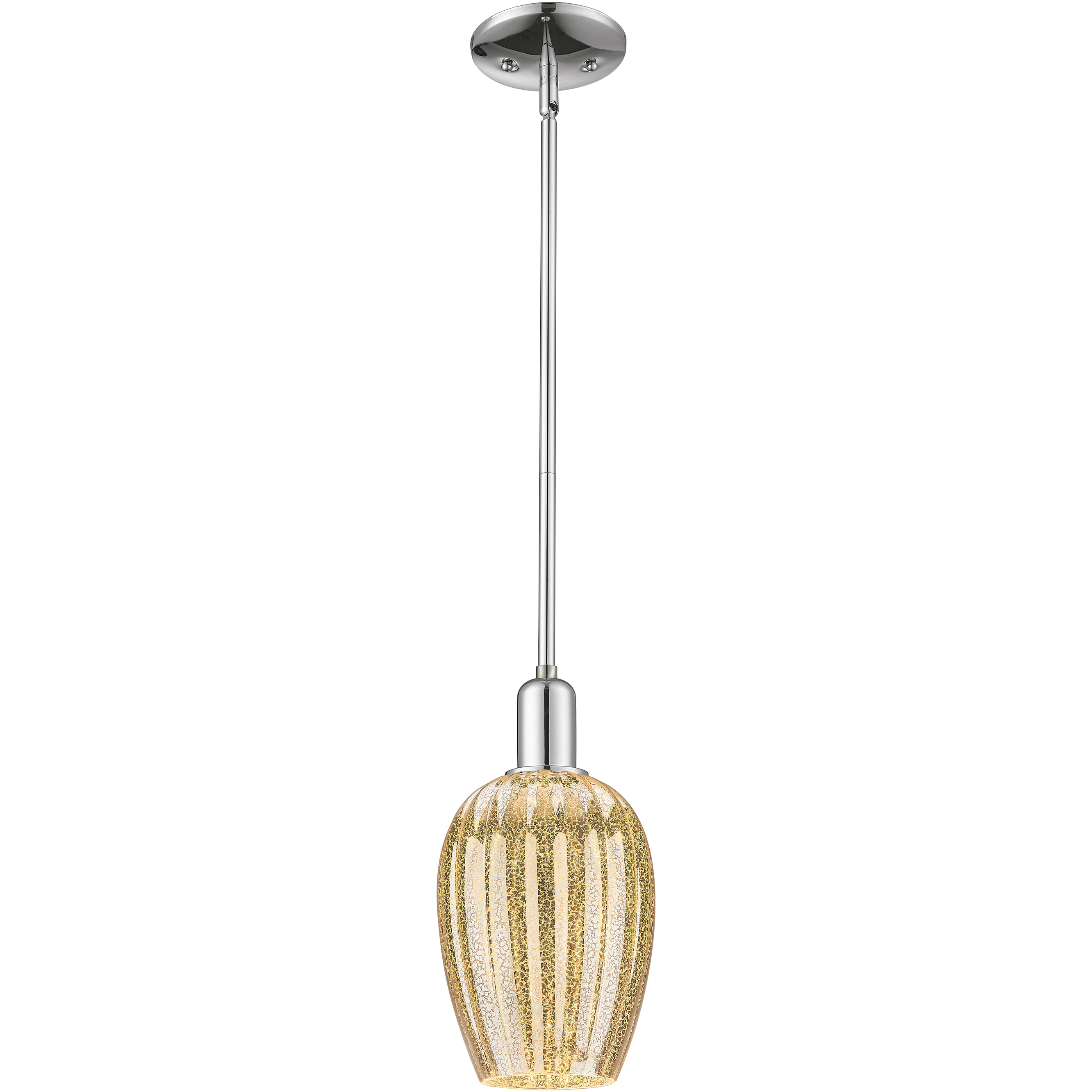 Preston 1 Light 6.25 inch Polished Chrome Mini Pendant Ceiling Light in Mercury Glass