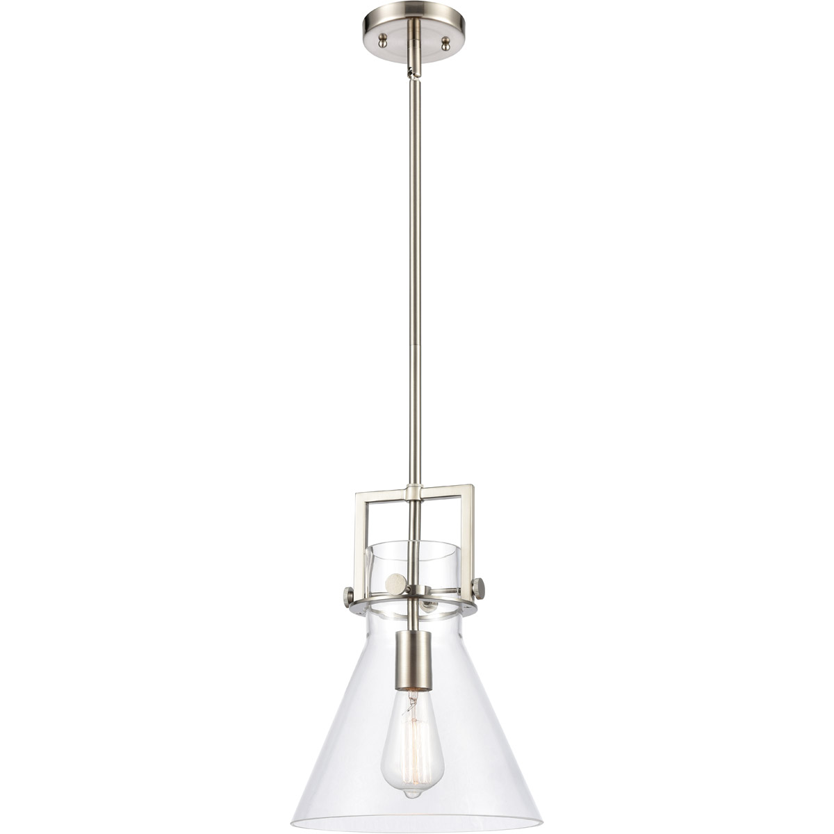 Restoration Newton LED 10 inch Brushed Satin Nickel Mini Pendant Ceiling Light, Restoration