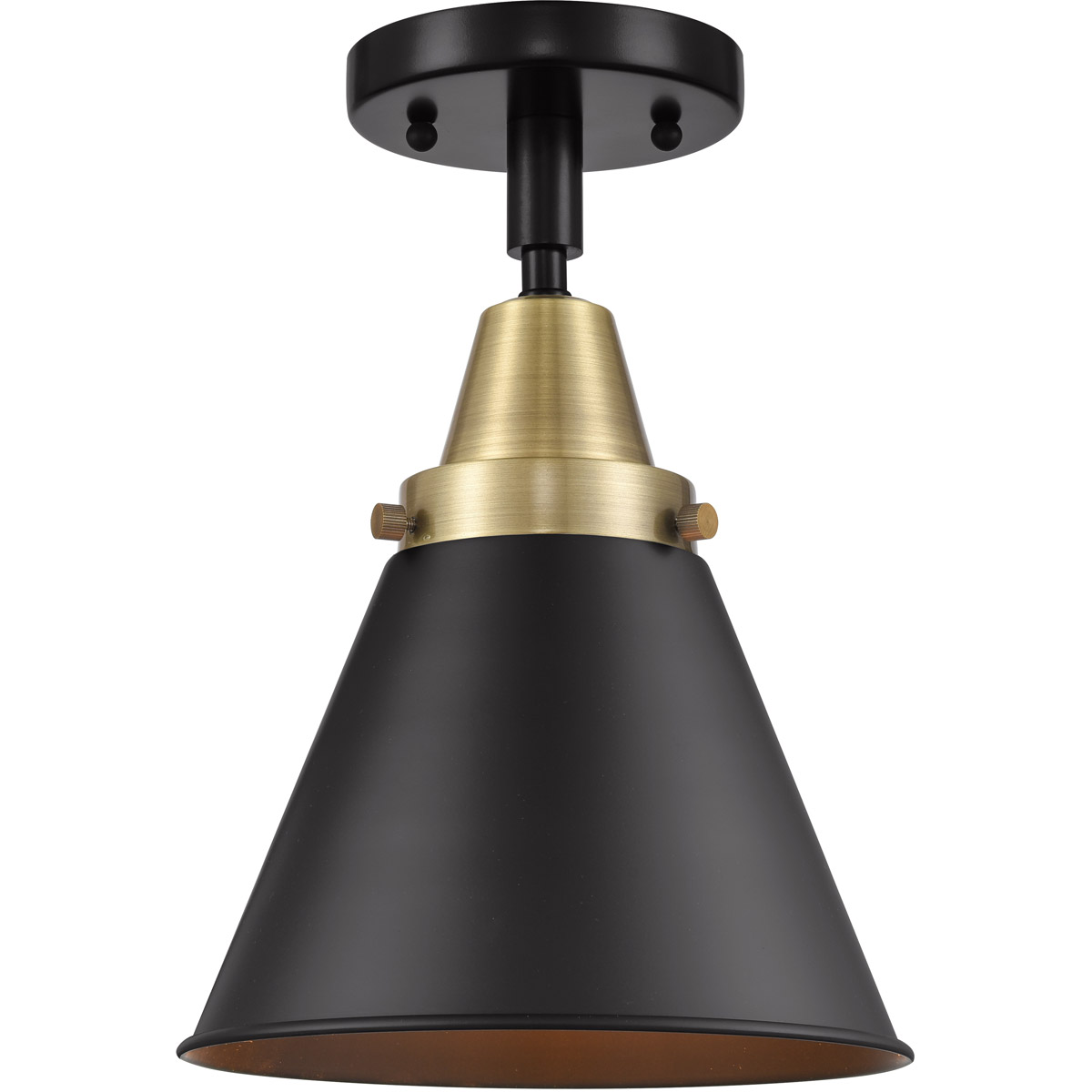 Franklin Restoration Appalachian 1 Light 8 inch Black Antique Brass Flush Mount Ceiling Light in Matte Black