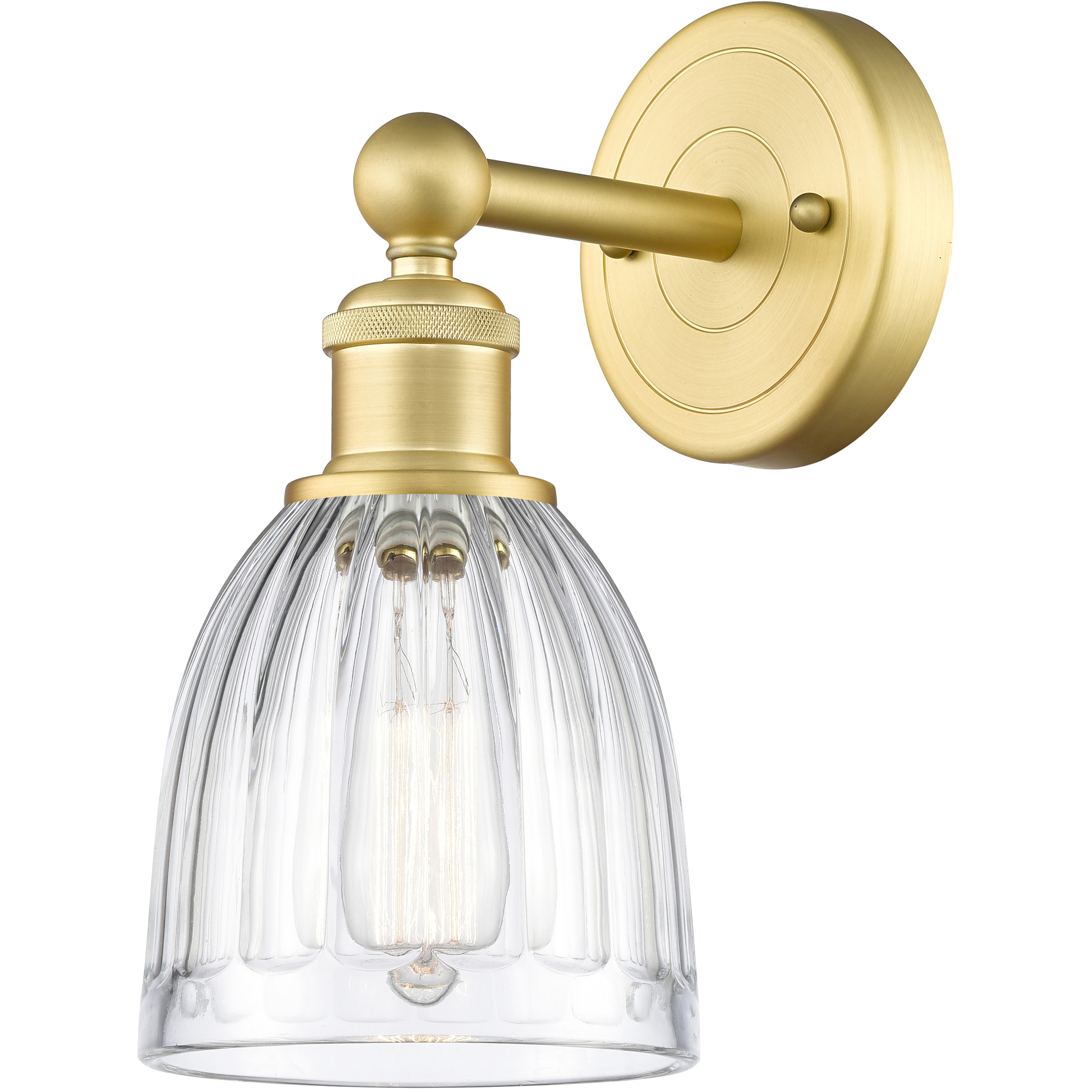 Brookfield Sconce Wall Light in Satin Gold, Clear