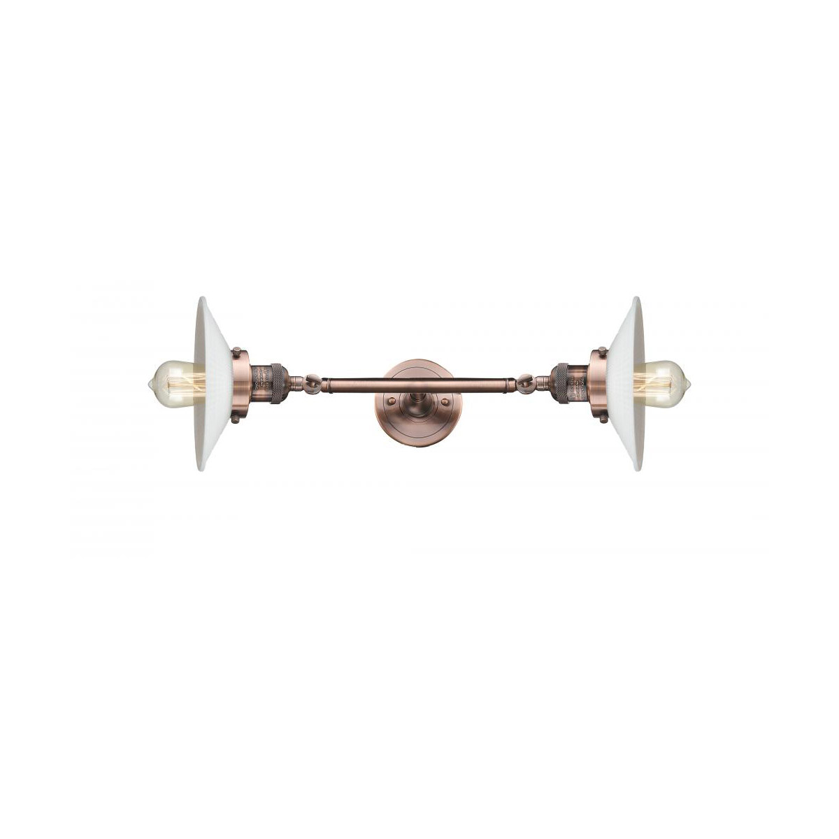 Franklin Restoration Halophane LED 9 inch Antique Copper Bath Vanity Light Wall Light in Matte White Halophane Glass, Franklin Restoration
