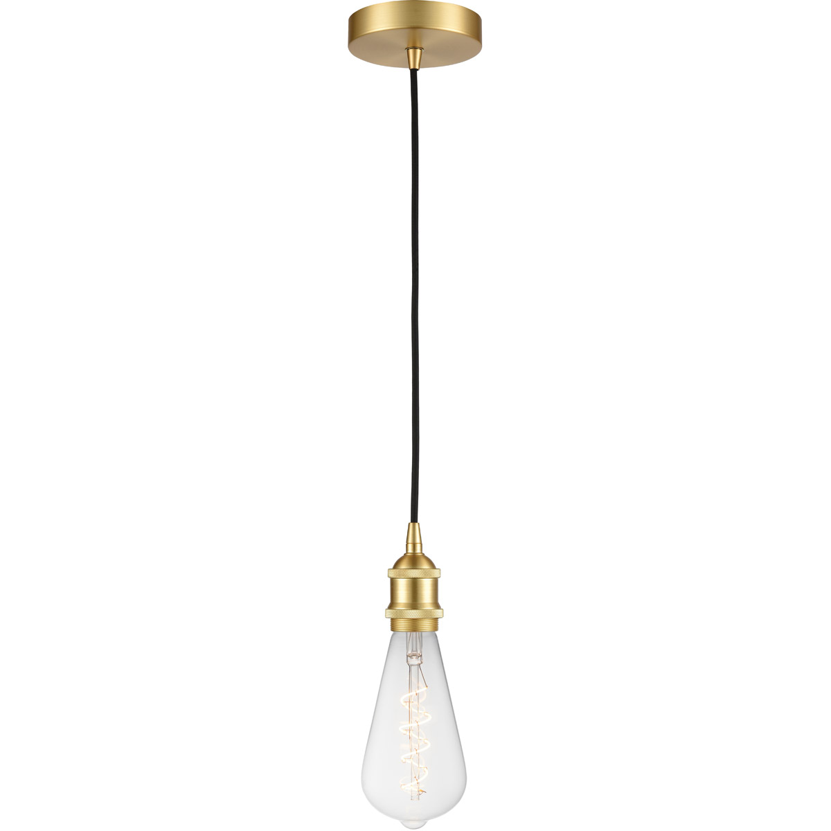 Ballston Edison LED 3.75 inch Satin Gold Mini Pendant Ceiling Light, Ballston