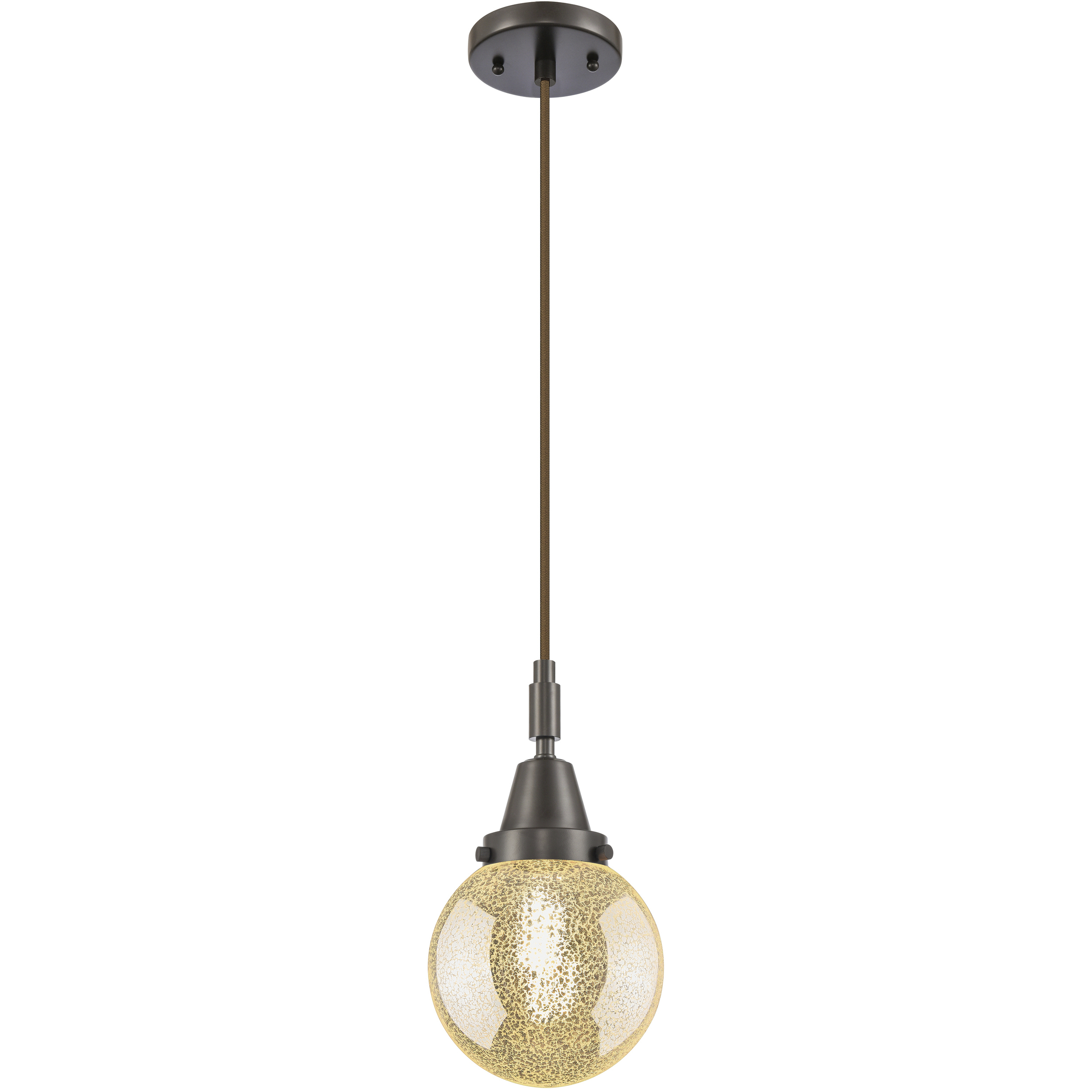 Beacon 1 Light 6 inch Oil Rubbed Bronze Mini Pendant Ceiling Light in Mercury Glass