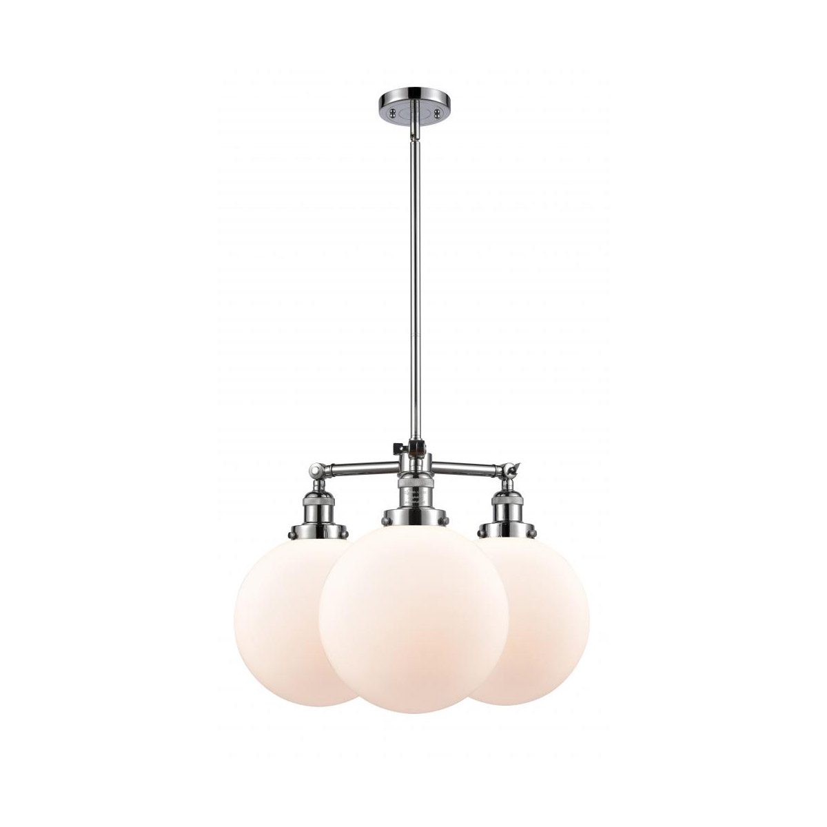 Franklin Restoration X-Large Beacon LED 24 inch Polished Chrome Chandelier Ceiling Light in Matte White Glass, Franklin Restoration