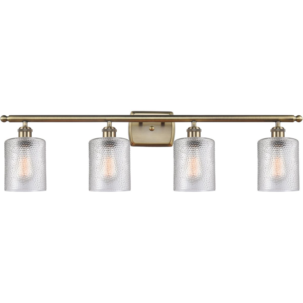 Ballston Cobbleskill LED 36 inch Antique Brass Bath Vanity Light Wall Light in Clear Glass, Ballston