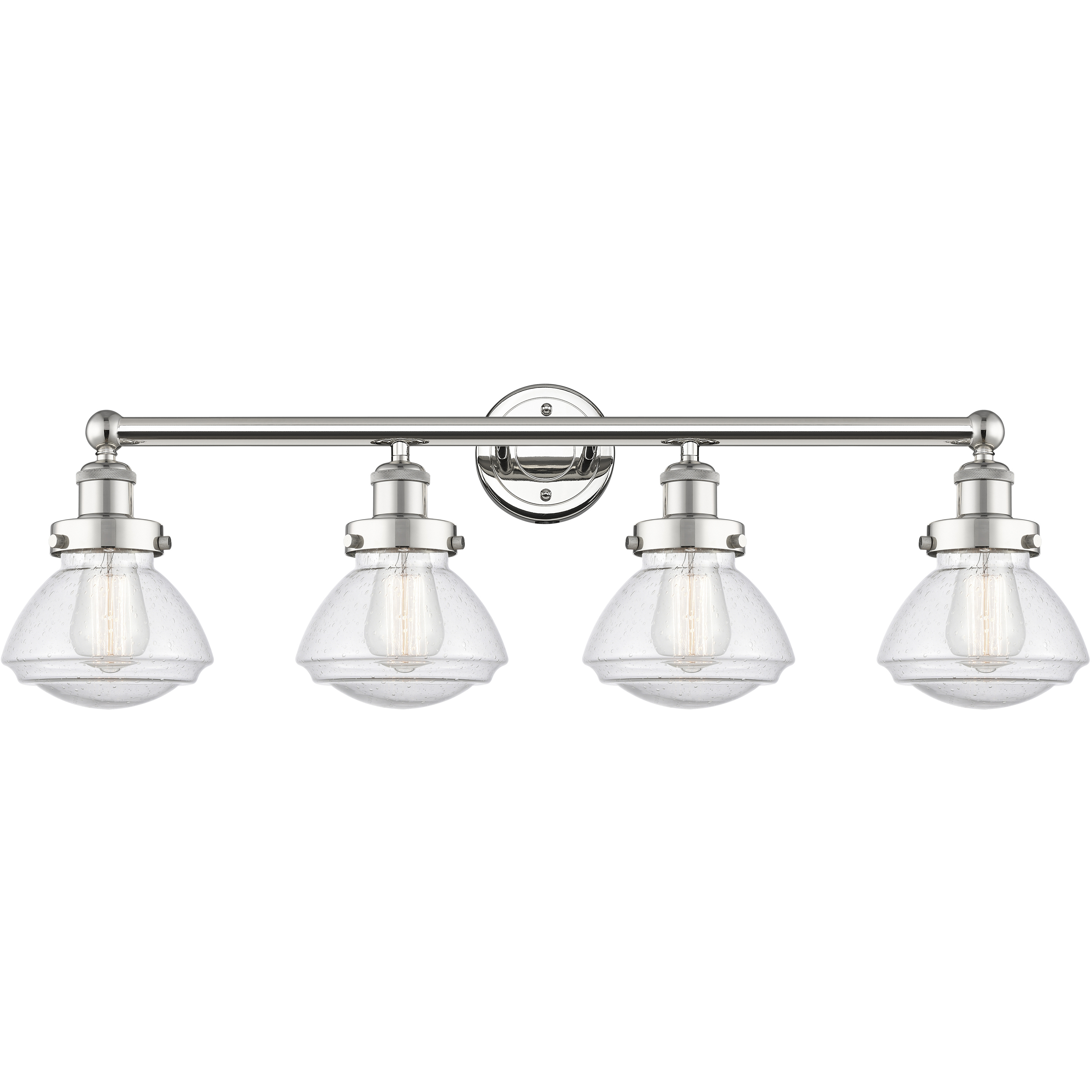 Olean 4 Light 33.5 inch Polished Nickel Bath Vanity Light Wall Light in Seedy